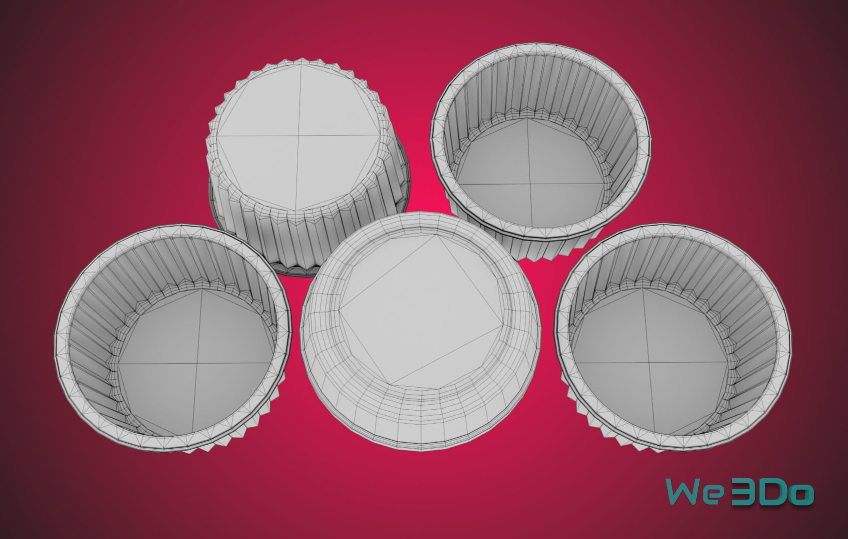 Gold Aluminum Food Container Low-poly 3D model_29