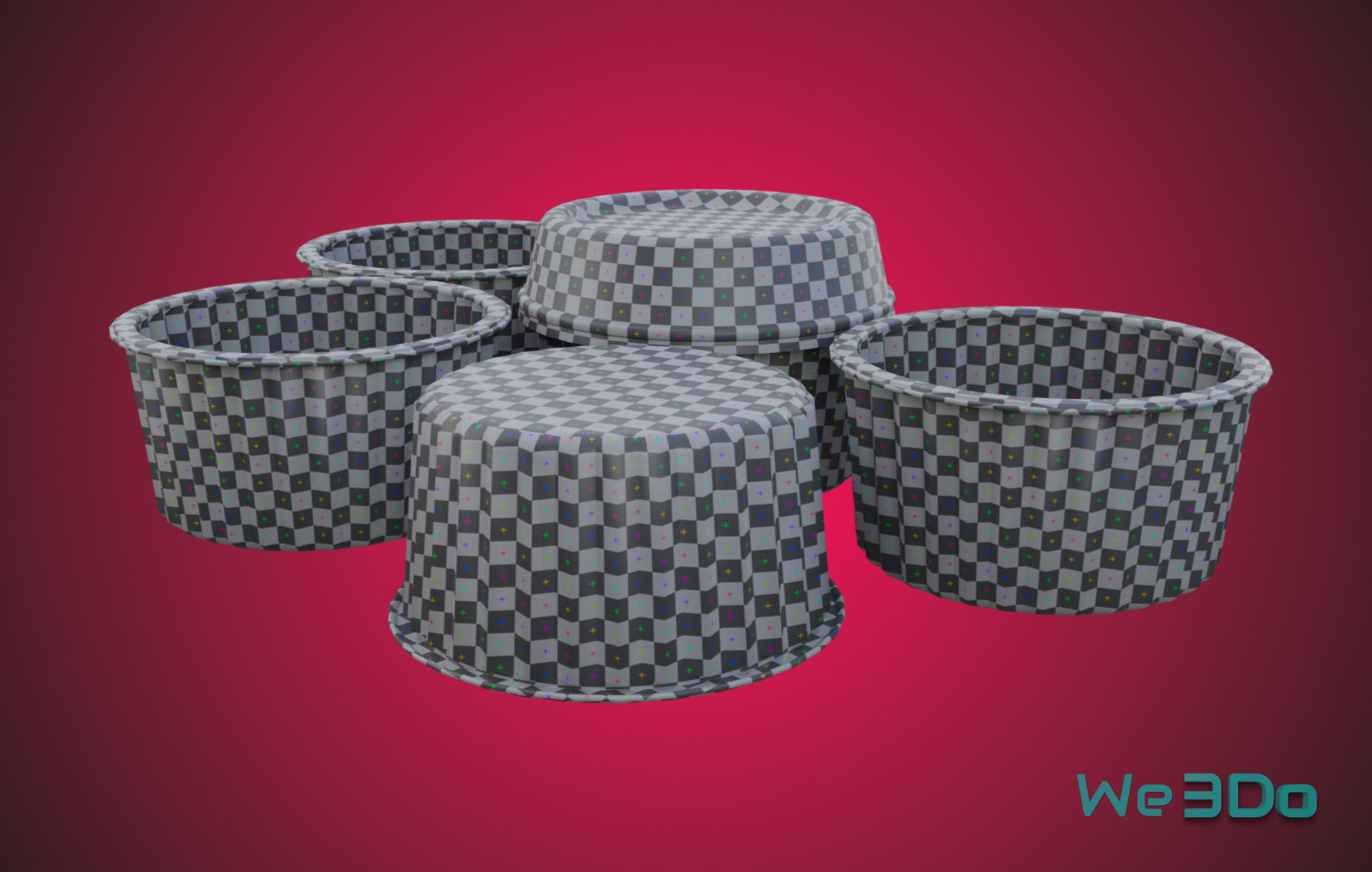 Gold Aluminum Food Container Low-poly 3D model_16