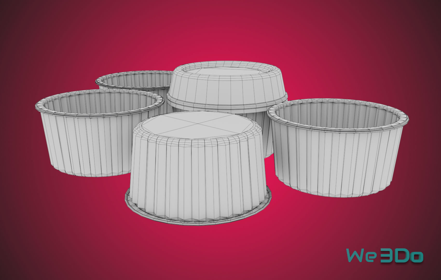 Gold Aluminum Food Container Low-poly 3D model_24