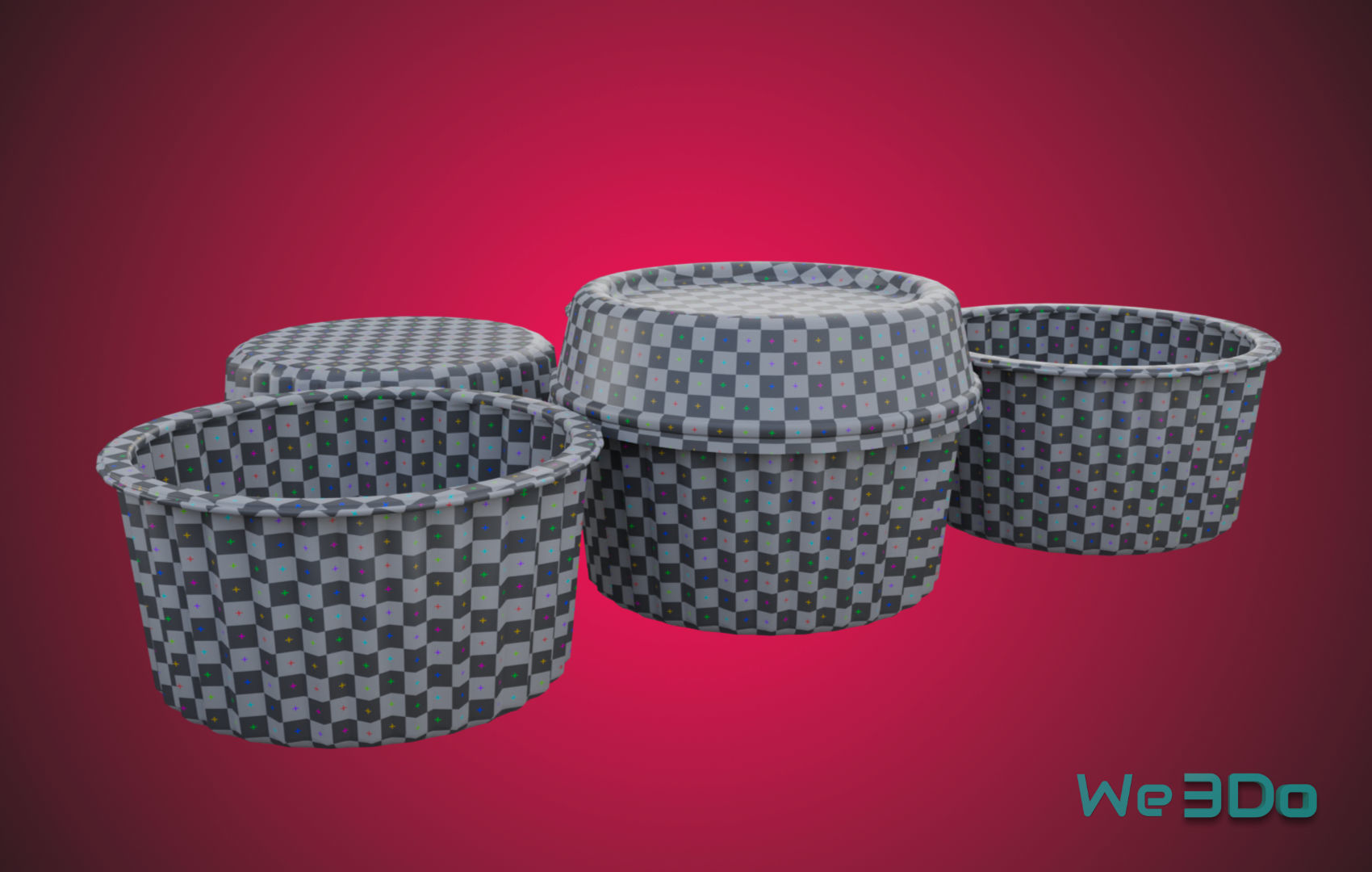 Gold Aluminum Food Container Low-poly 3D model_19