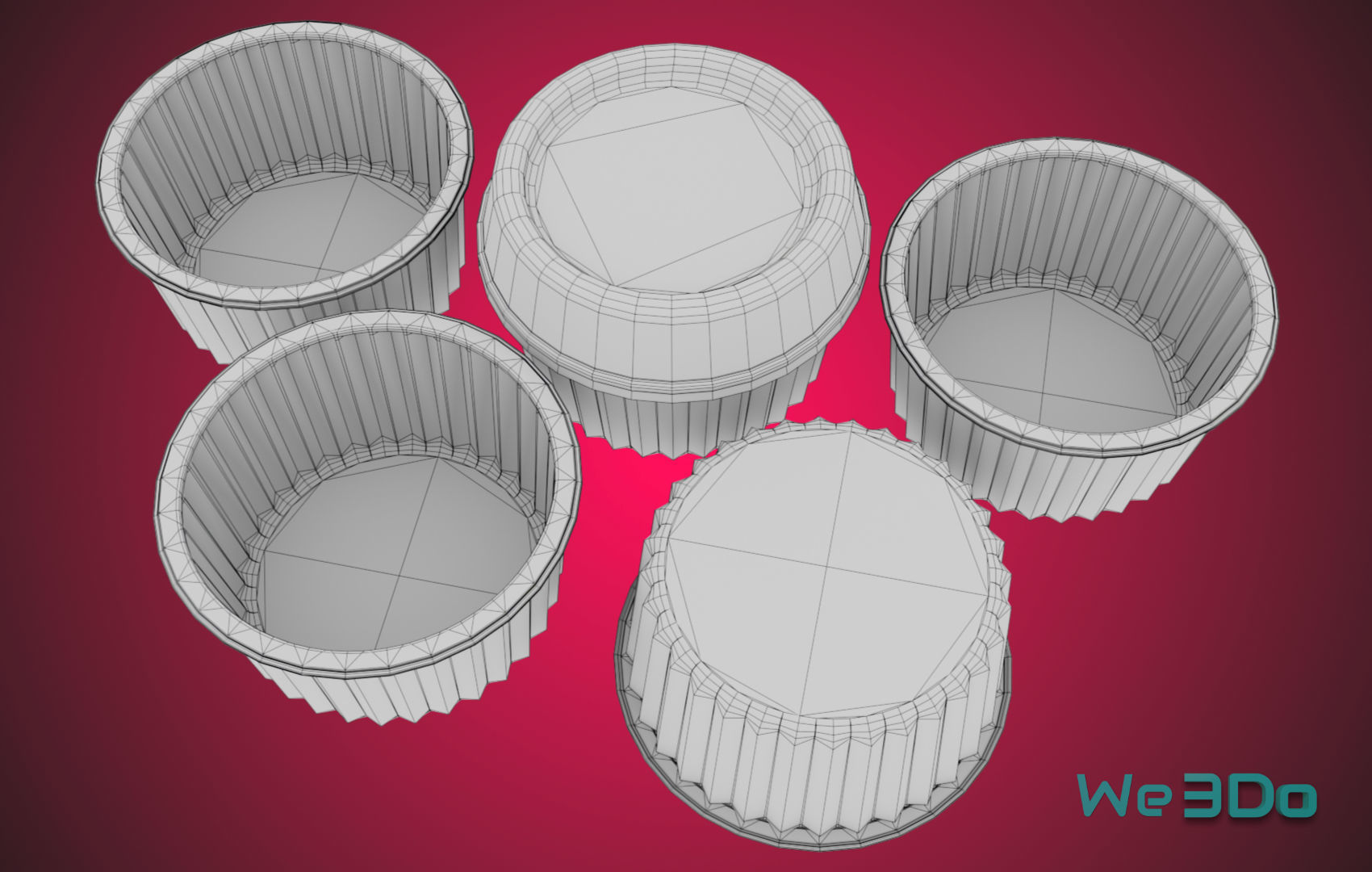 Gold Aluminum Food Container Low-poly 3D model_31