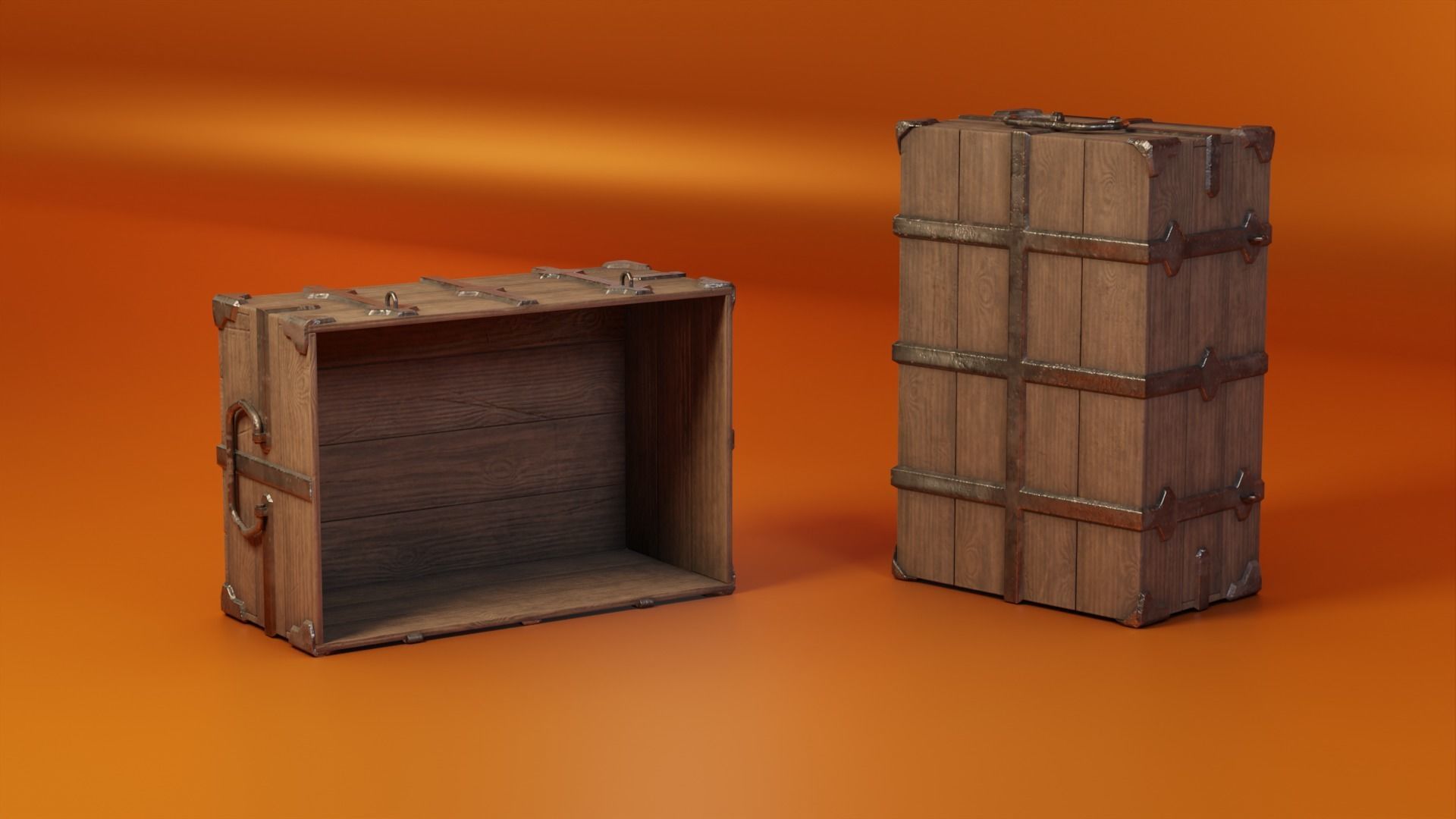 Medieval Chests Low-poly 3D model_9
