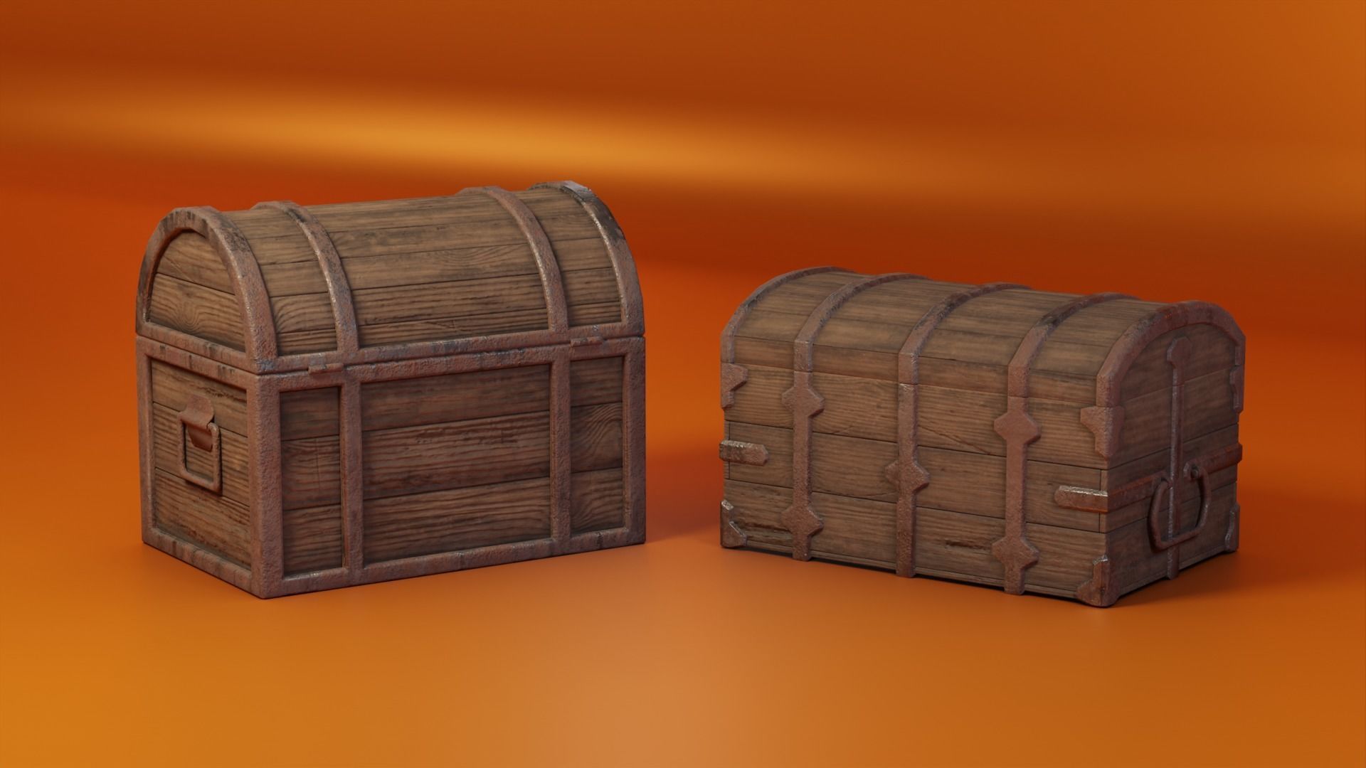 Medieval Chests Low-poly 3D model_3