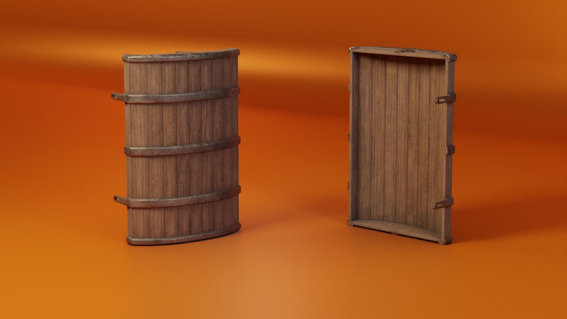 Medieval Chests Low-poly 3D model_11
