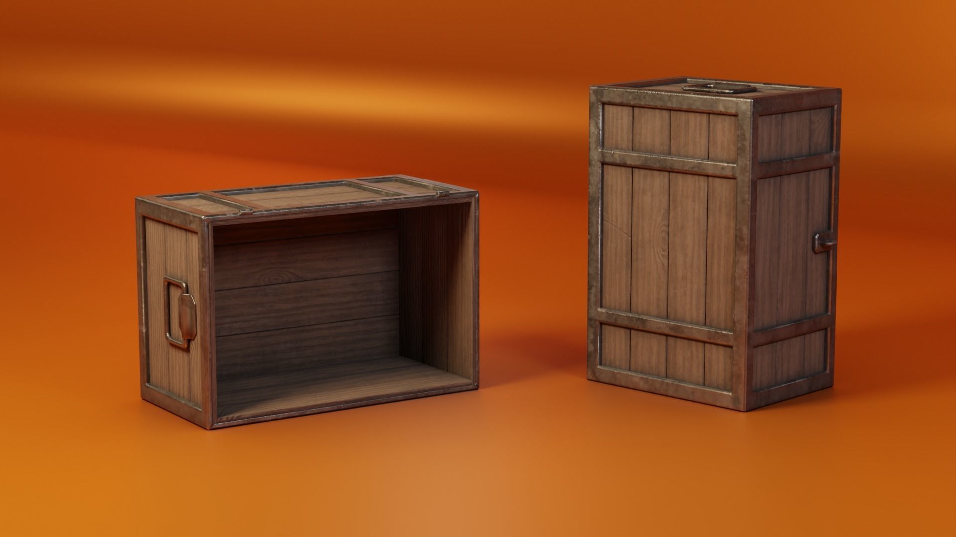Medieval Chests Low-poly 3D model_5
