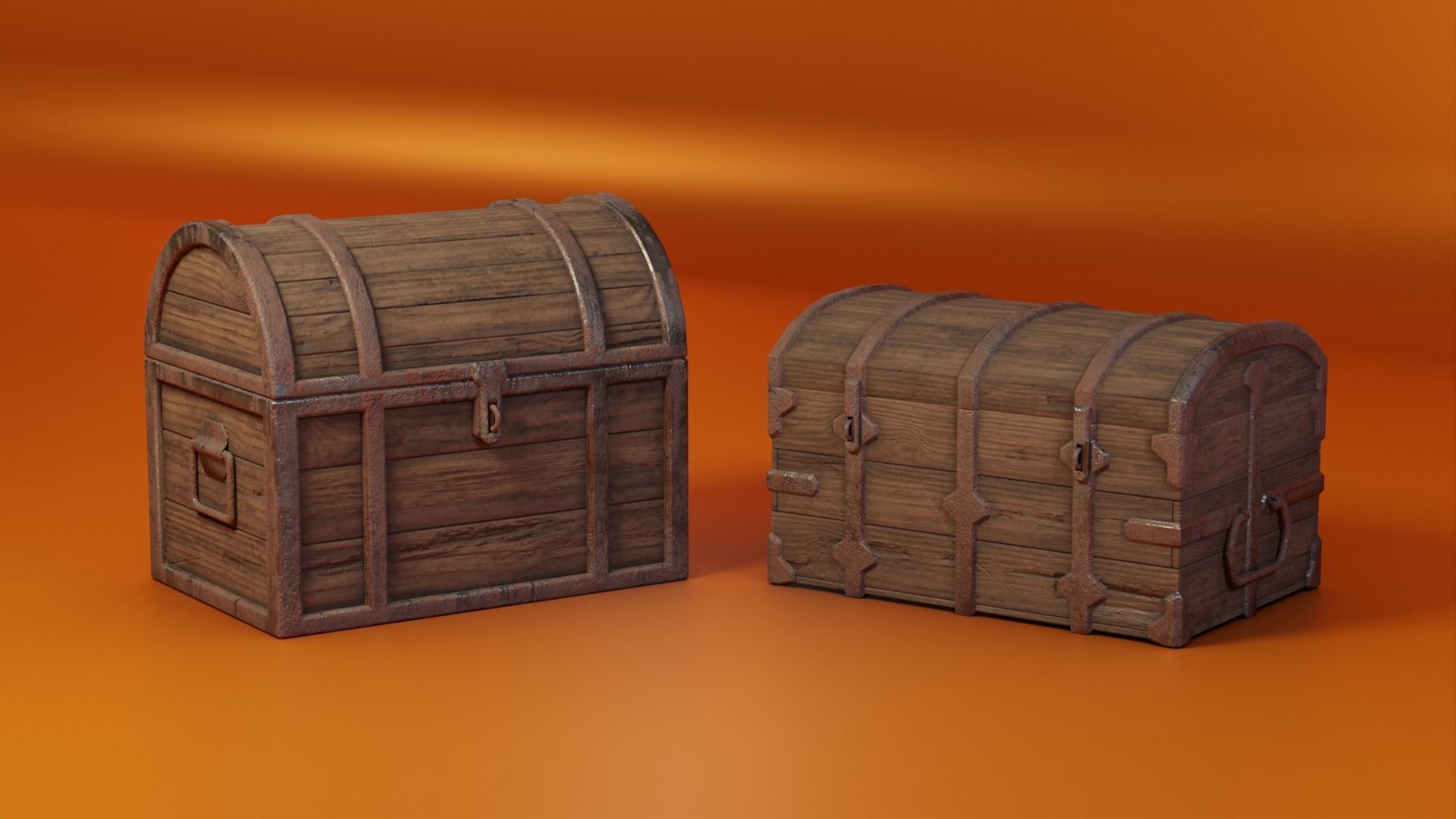 Medieval Chests Low-poly 3D model_2