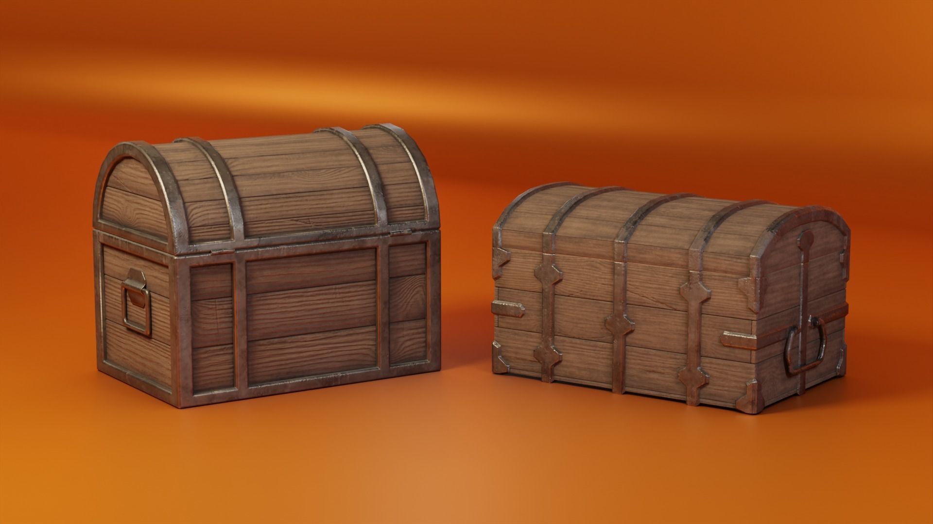 Medieval Chests Low-poly 3D model_1
