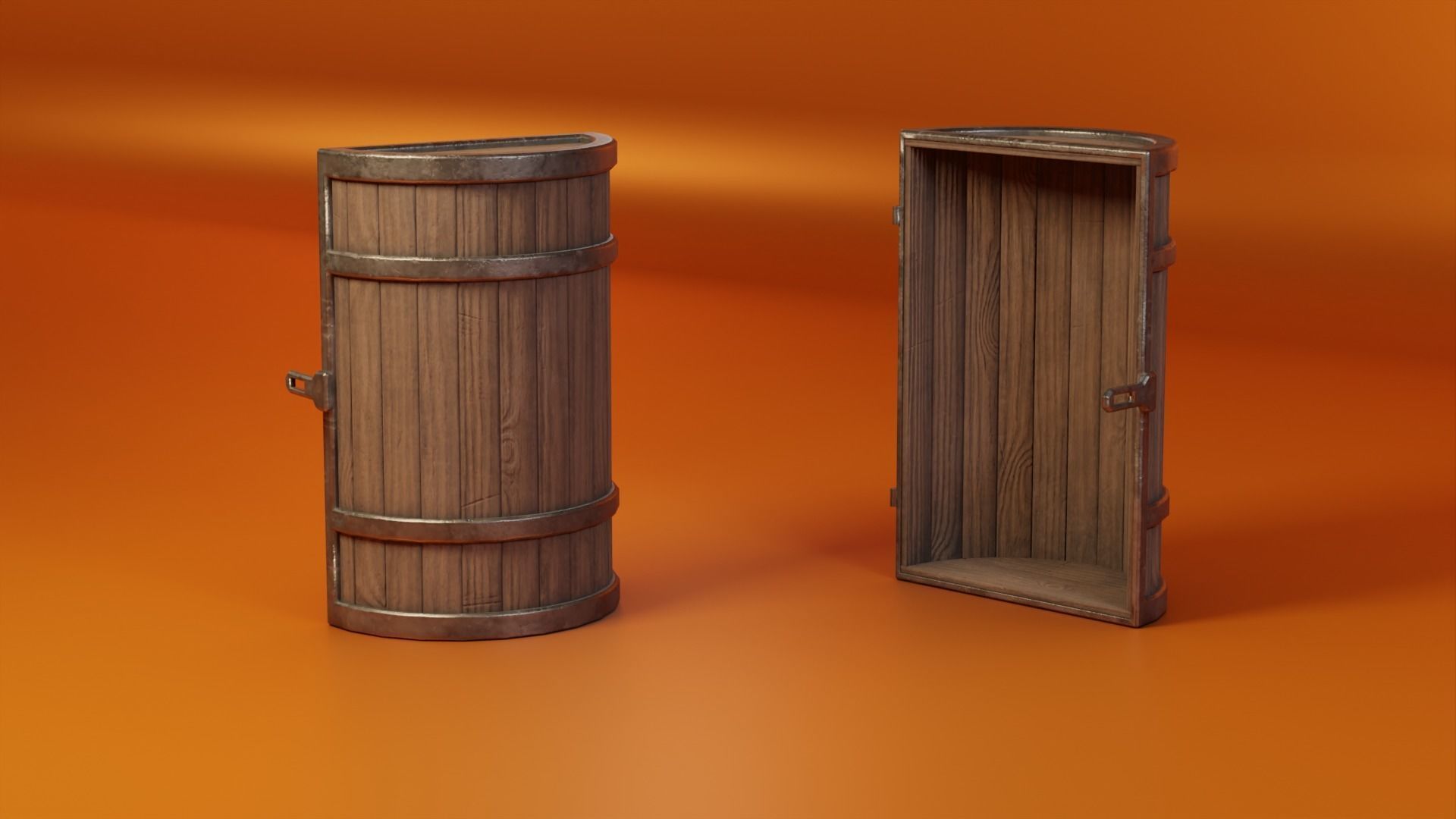 Medieval Chests Low-poly 3D model_7