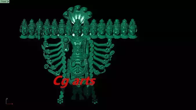 Asta Dhatu Faced Hanuman ji Idol Brass Panch Mukhi Bajrang  3D print model
