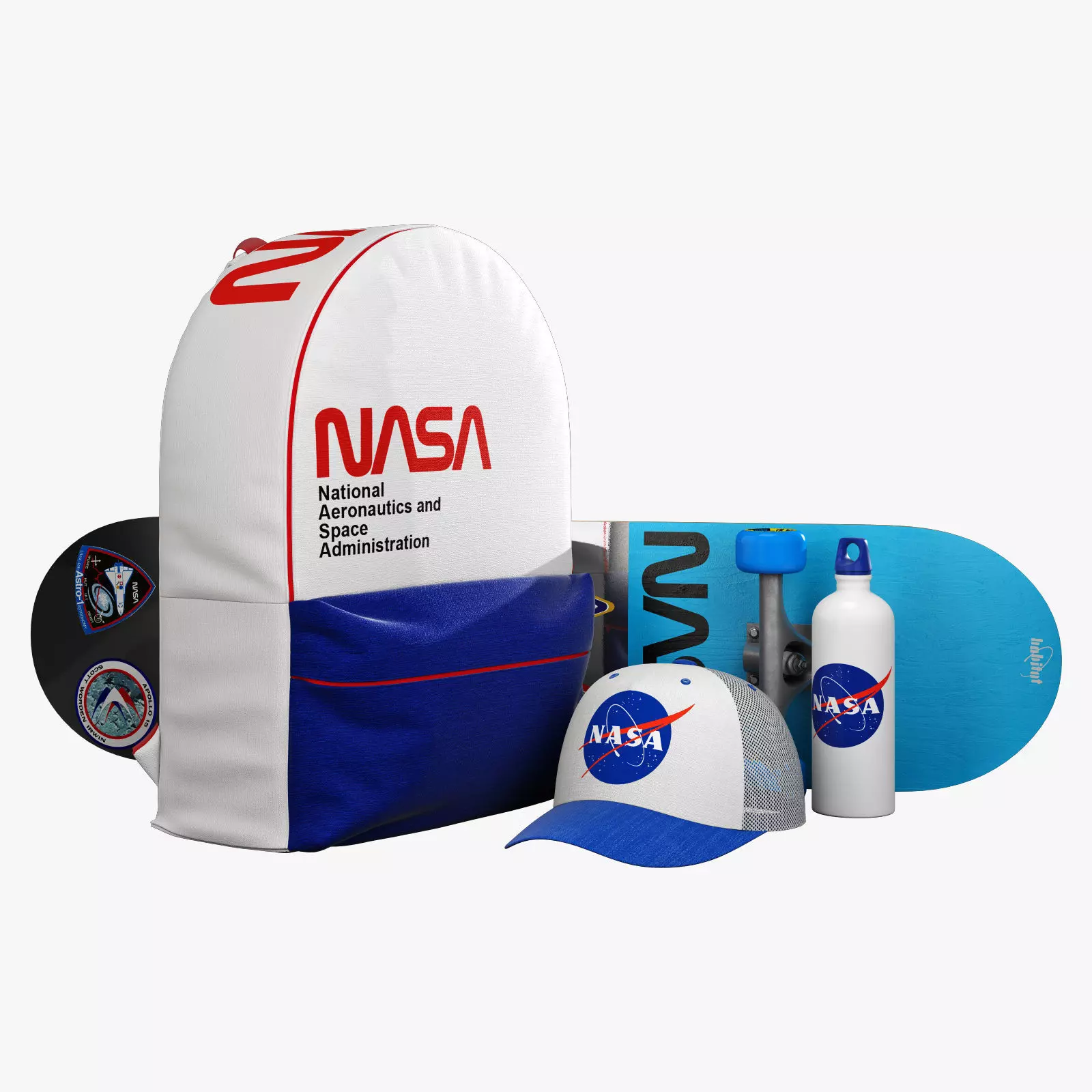 decorative set white NASA 3D model_0