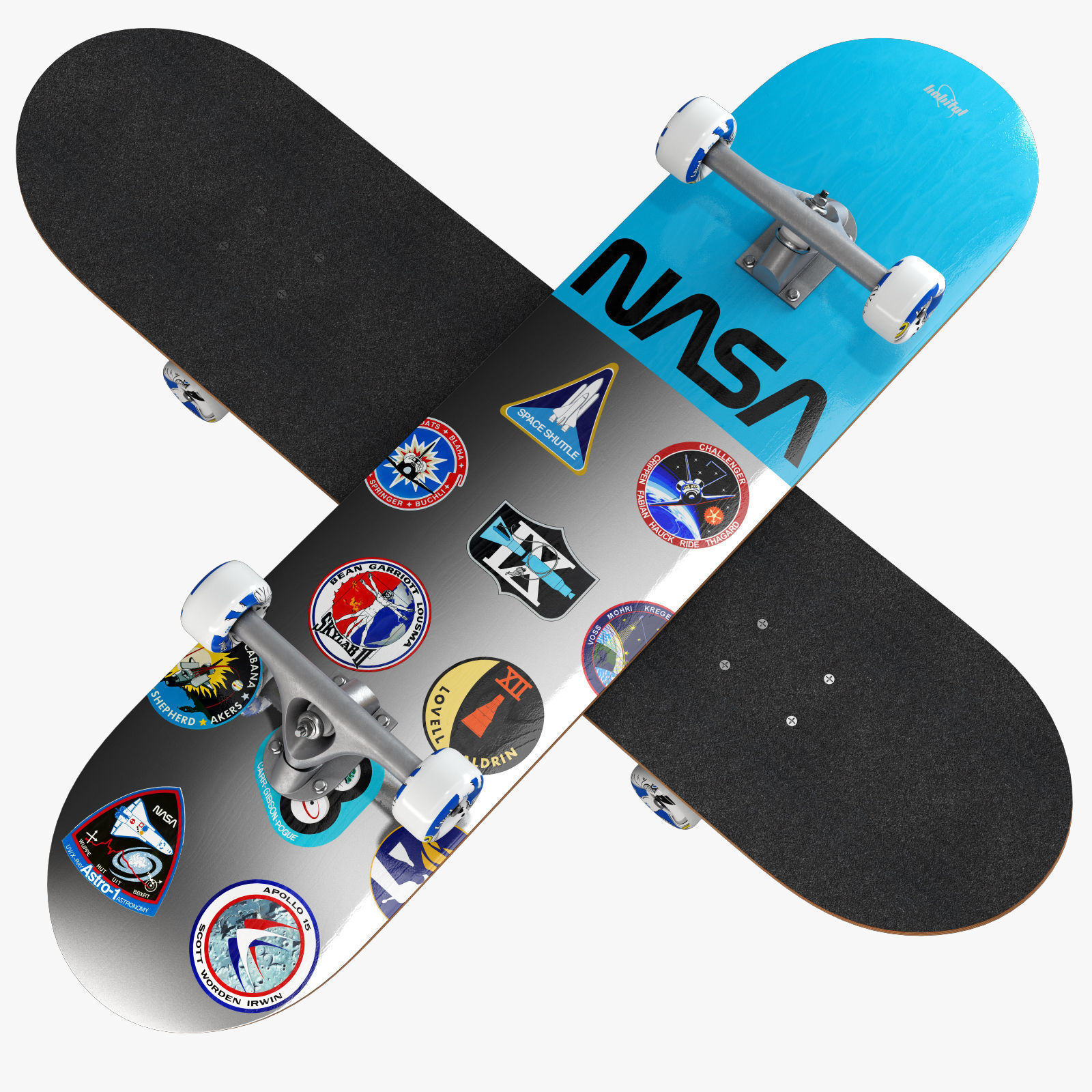 decorative set white NASA 3D model_3