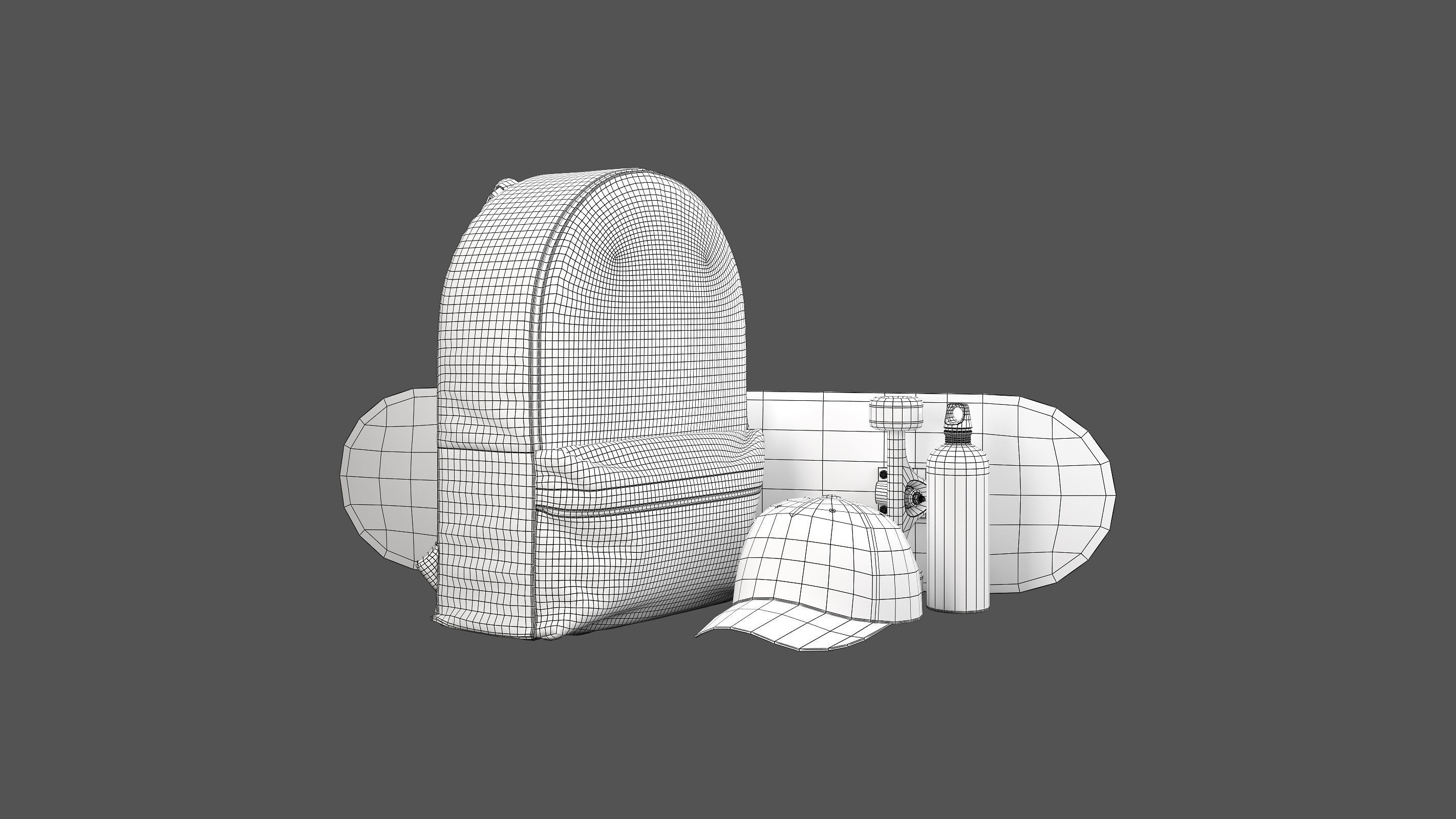 decorative set white NASA 3D model_18