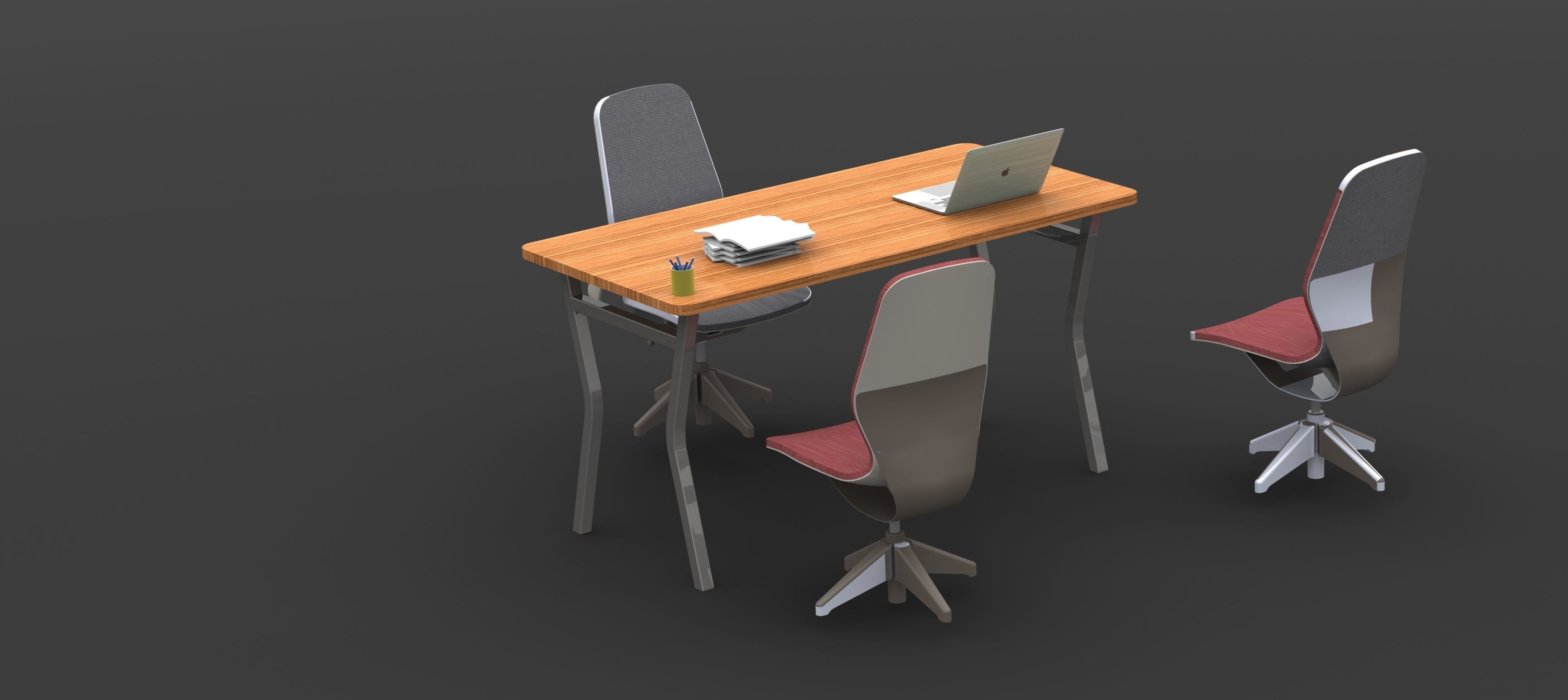 High Quality 3D model of Office Desk 3D model_3