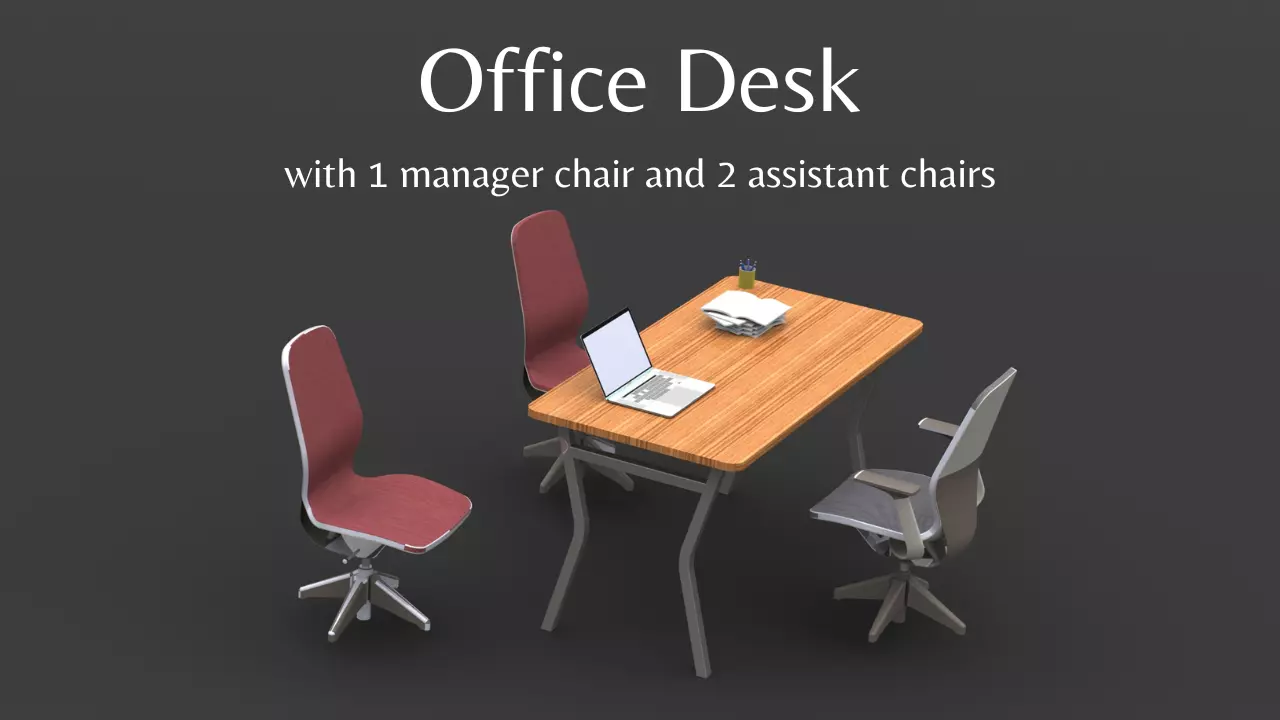 High Quality 3D model of Office Desk 3D model_0
