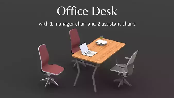 High Quality 3D model of Office Desk