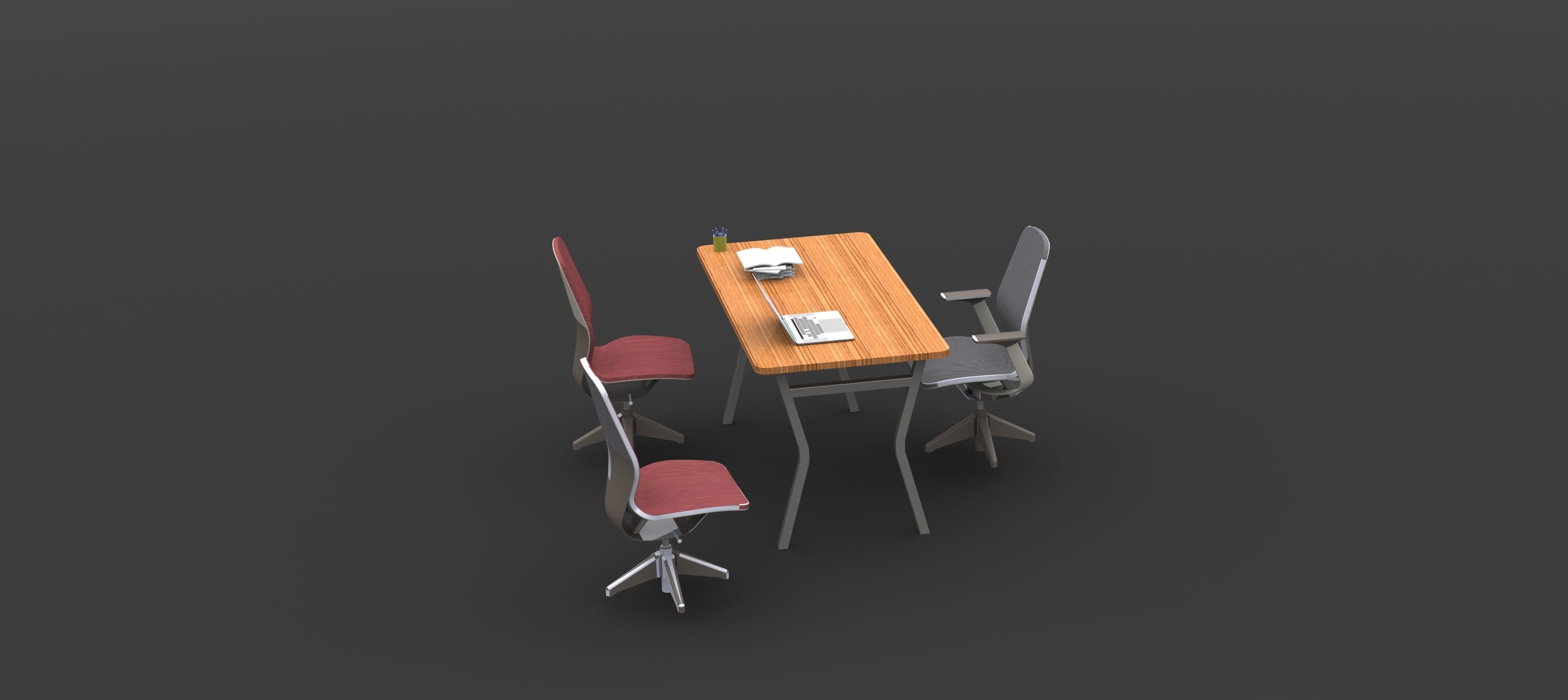 High Quality 3D model of Office Desk 3D model_1