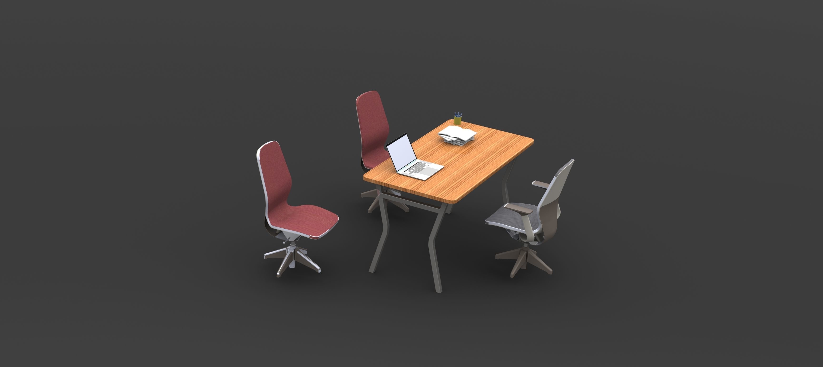 High Quality 3D model of Office Desk 3D model_2