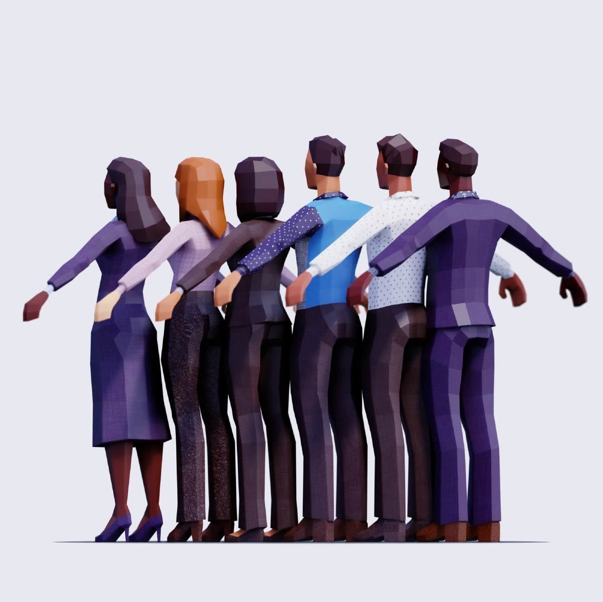 Business People - Animated and Rigged Low-poly 3D model_1