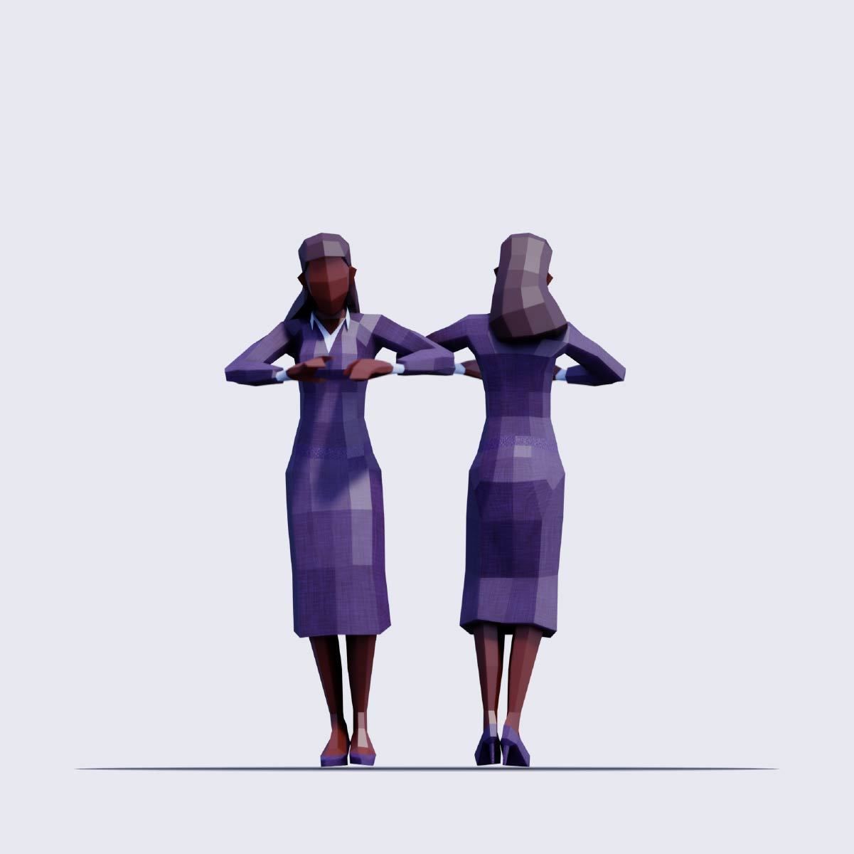 Business People - Animated and Rigged Low-poly 3D model_4