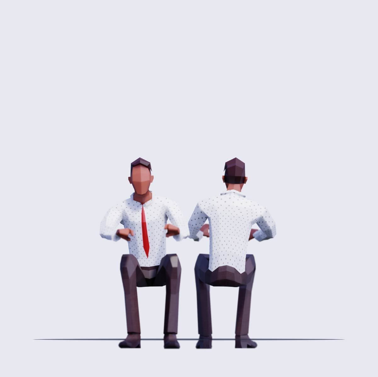 Business People - Animated and Rigged Low-poly 3D model_6