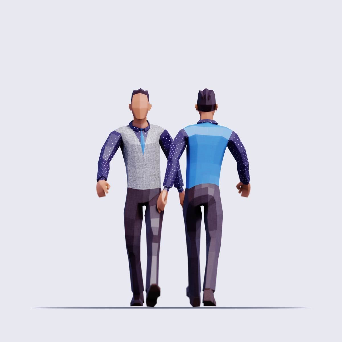 Business People - Animated and Rigged Low-poly 3D model_5