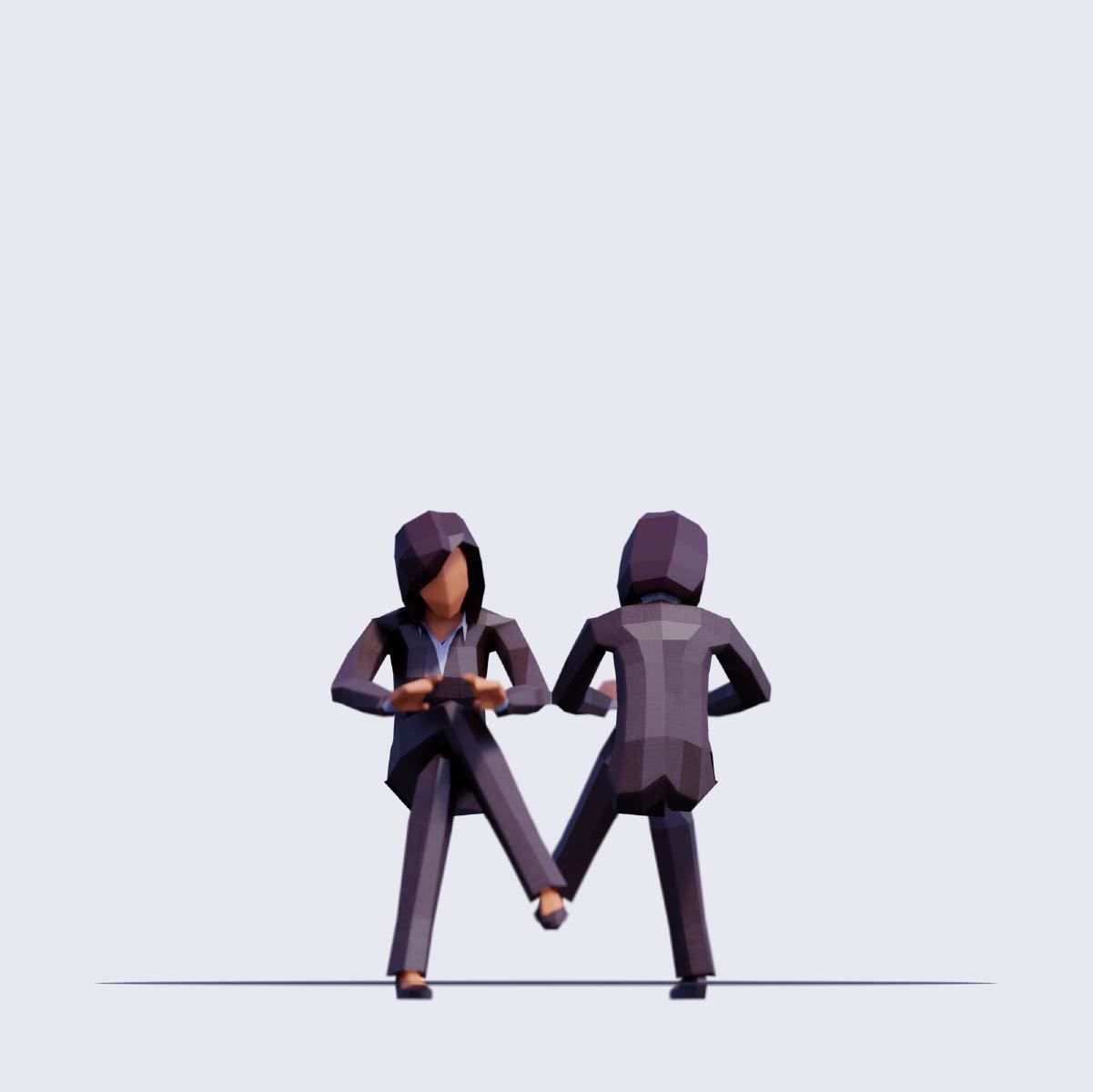 Business People - Animated and Rigged Low-poly 3D model_3