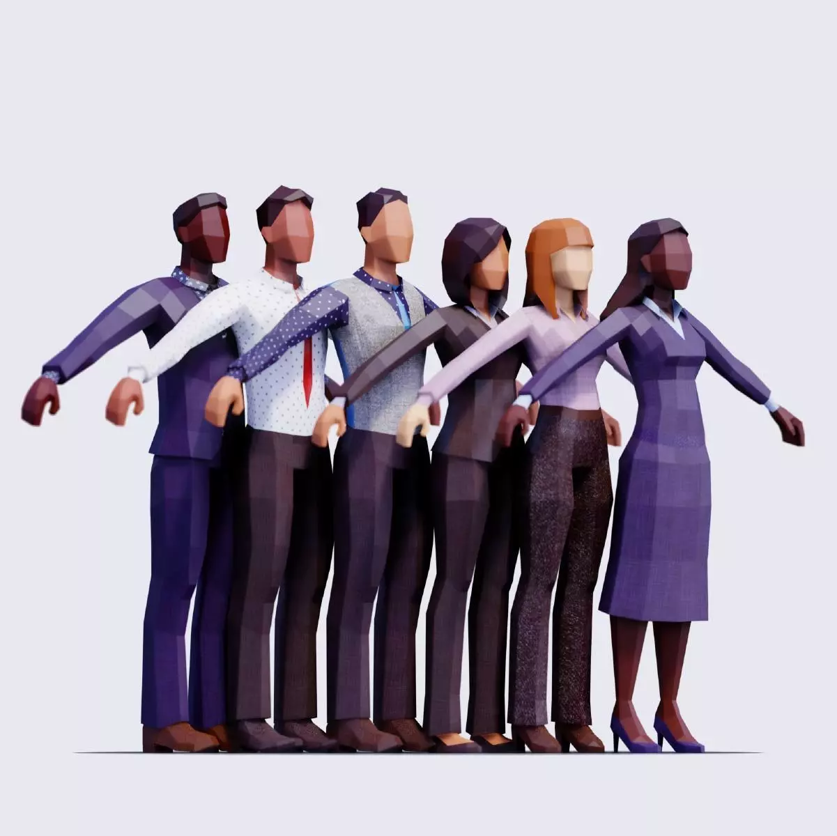 Business People - Animated and Rigged Low-poly 3D model_0