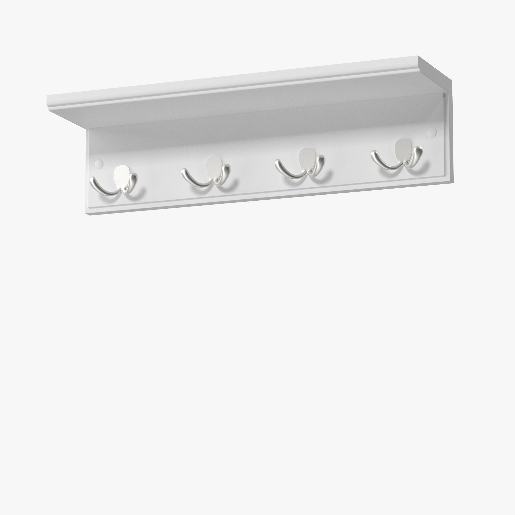 Wall Shelf with Hooks 3D model_9