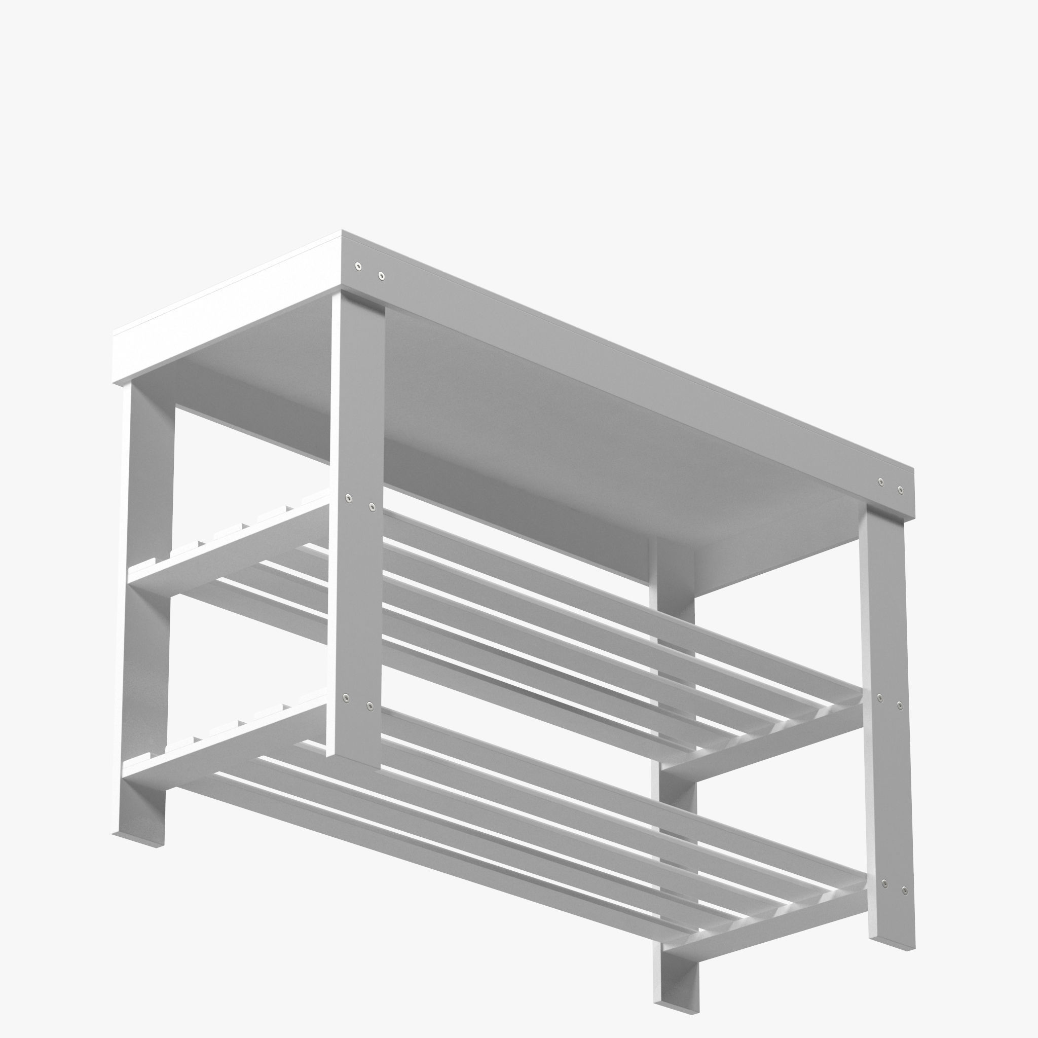 Wall Shelf with Hooks 3D model_11