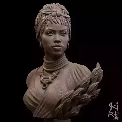 GIMBYA STL bust of african woman 3D print model
