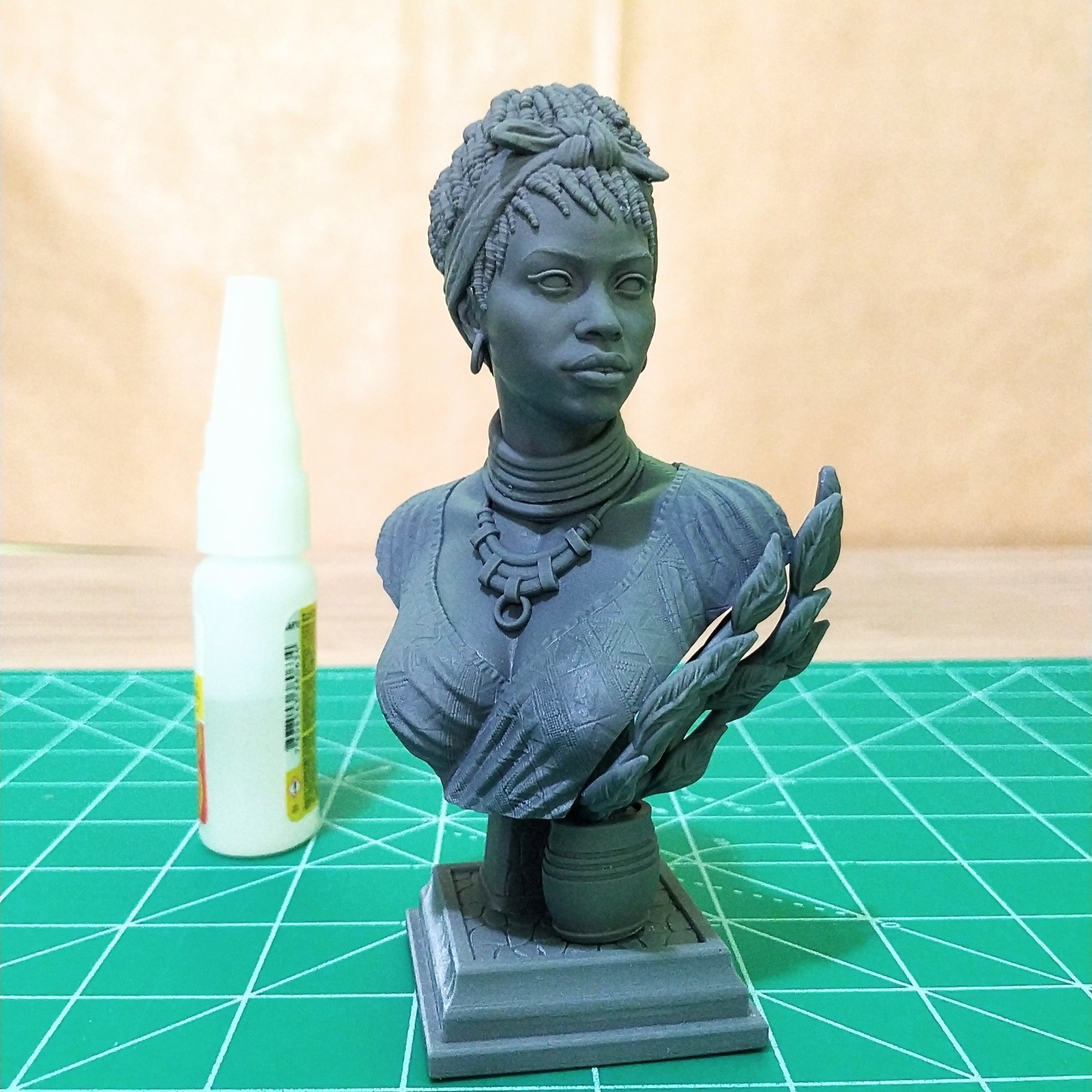 GIMBYA STL bust of african woman 3D print model_13
