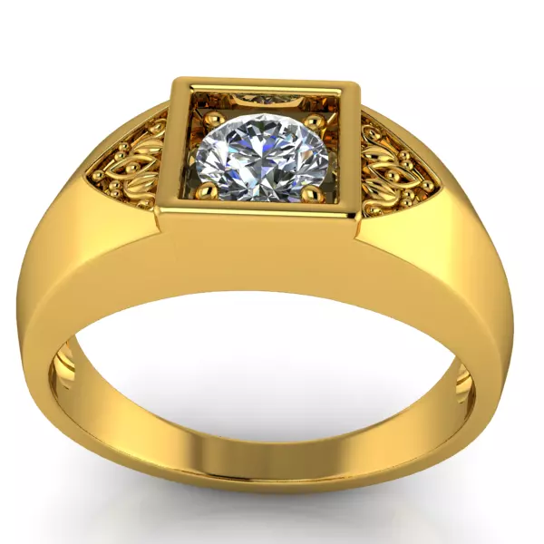 Mens Vintage Classic Solitaire wedding band Ring sz 10 3D print model