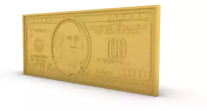 Hundred dollars Bill billete de cien dolar 3D print model