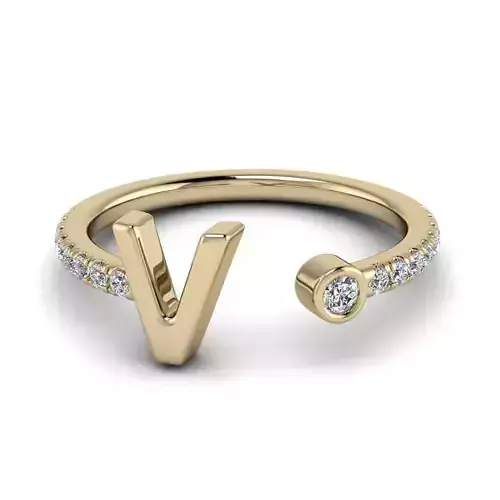 Jewelry Alphabet ring V