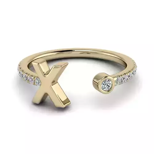 Jewelry Alphabet ring X