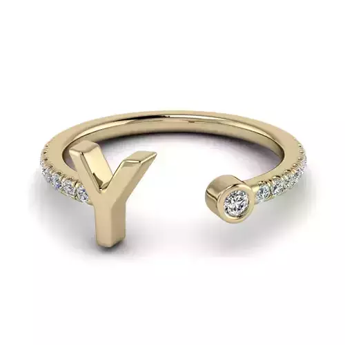 Jewelry Alphabet ring Y