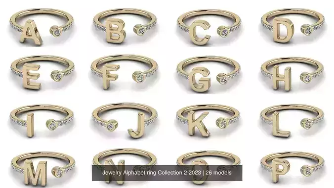 Jewelry Alphabet ring Collection 2 2023 