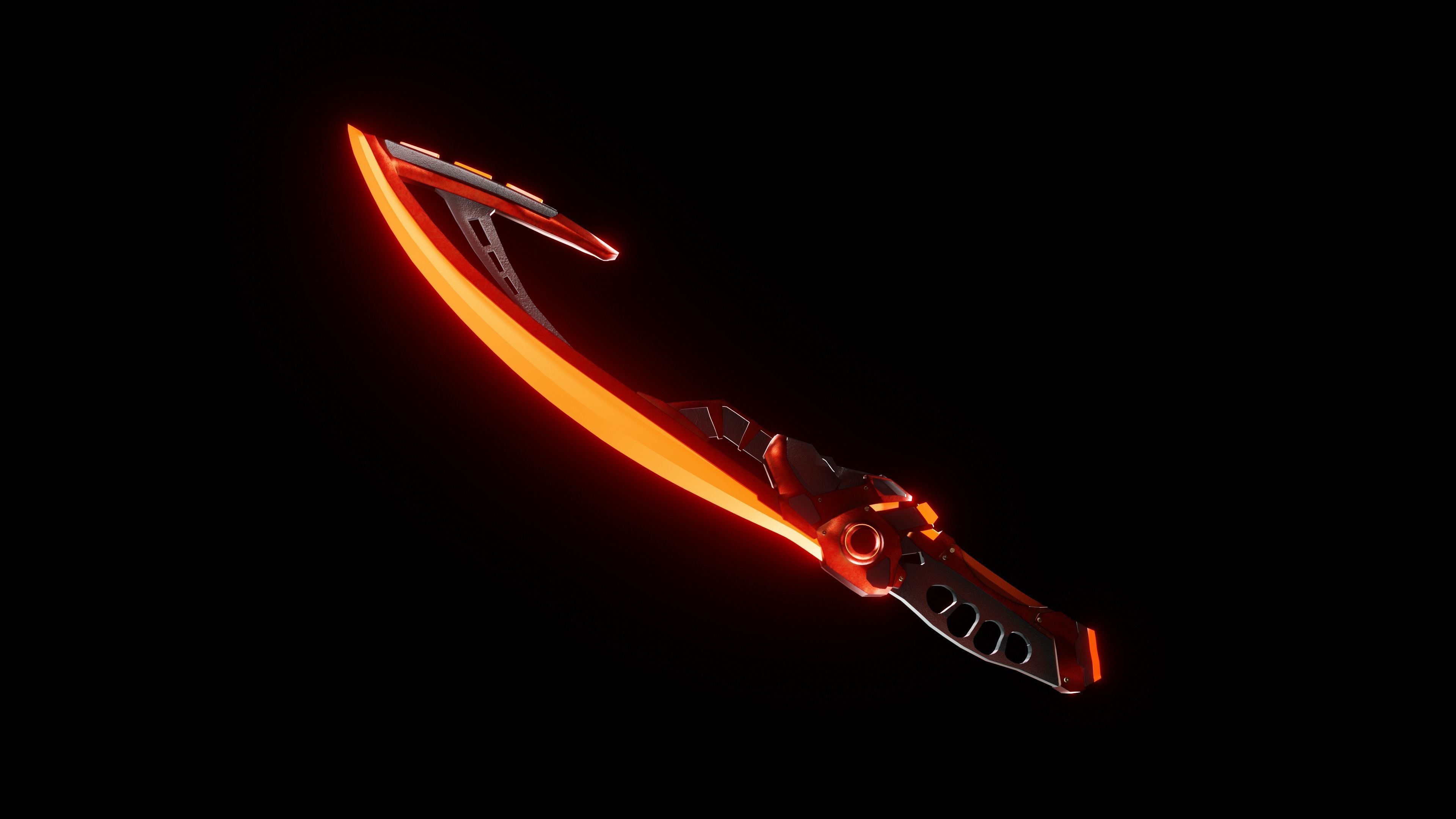 Sci-fi Sword Low-poly Game Ready model Low-poly 3D model_4