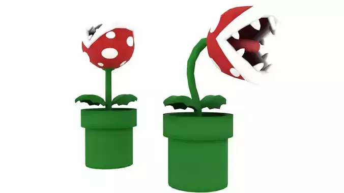 MarioBros piranha plant Low-poly 3D model