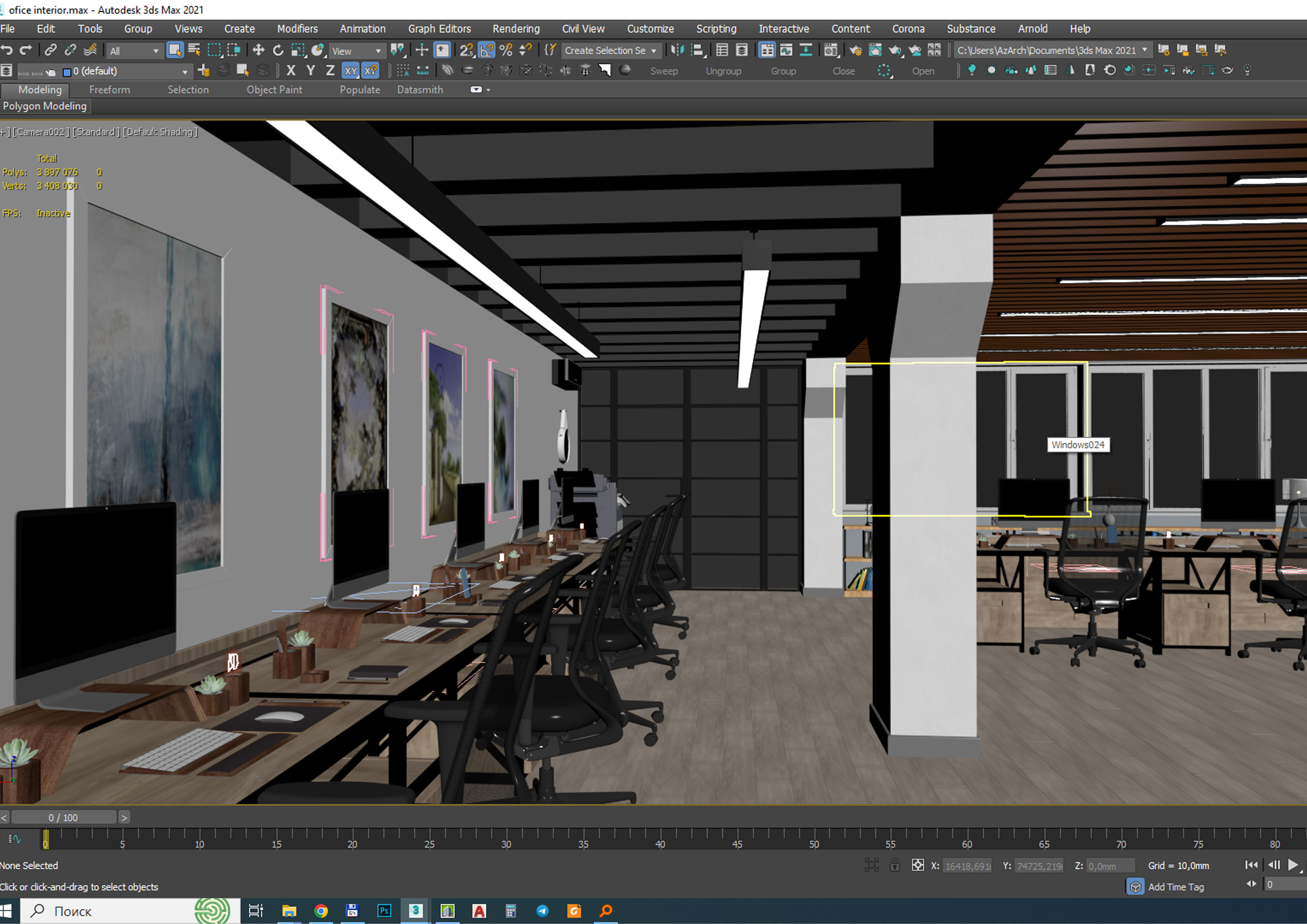 Office interior  3D model_5