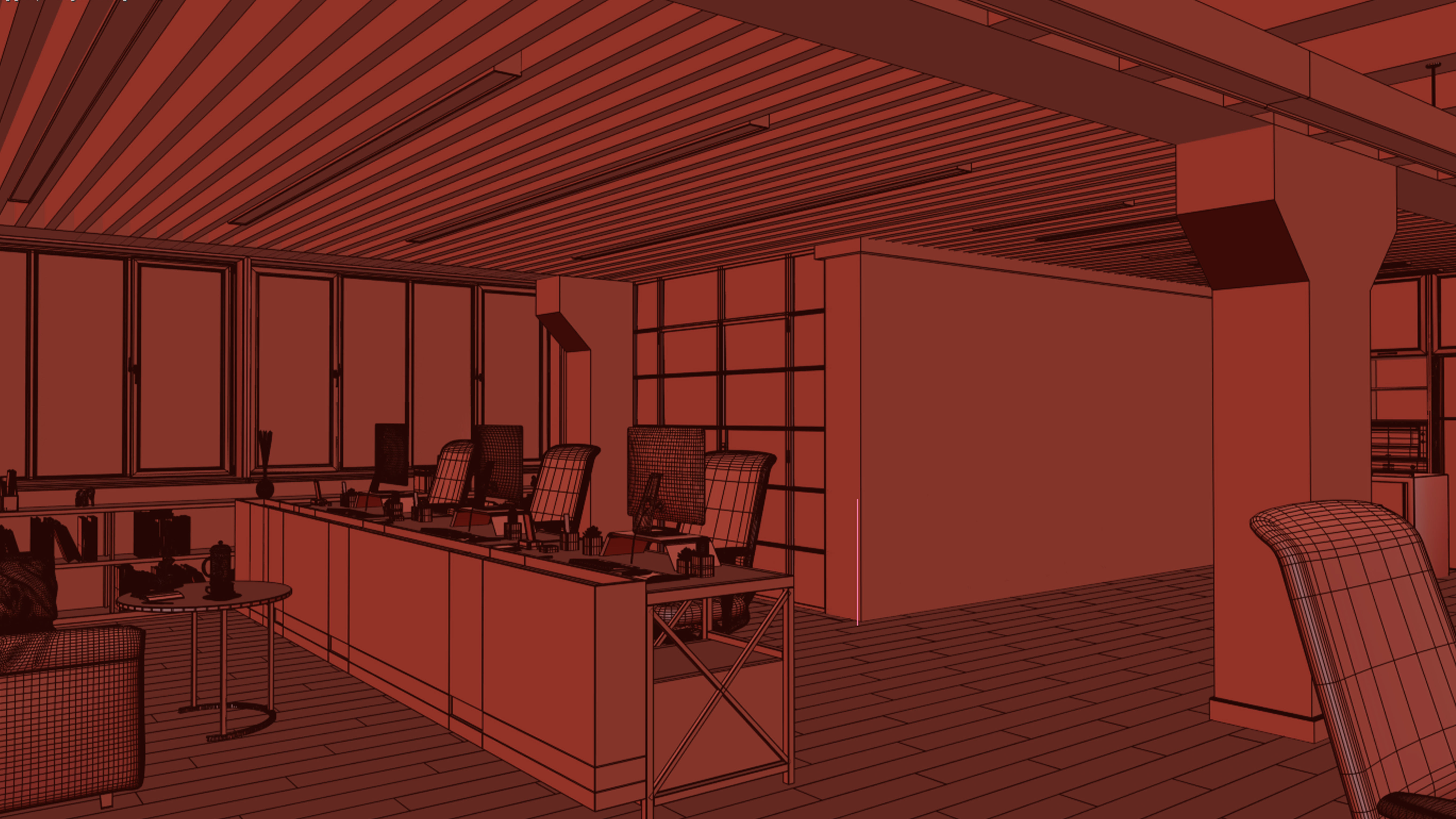 Office interior  3D model_10