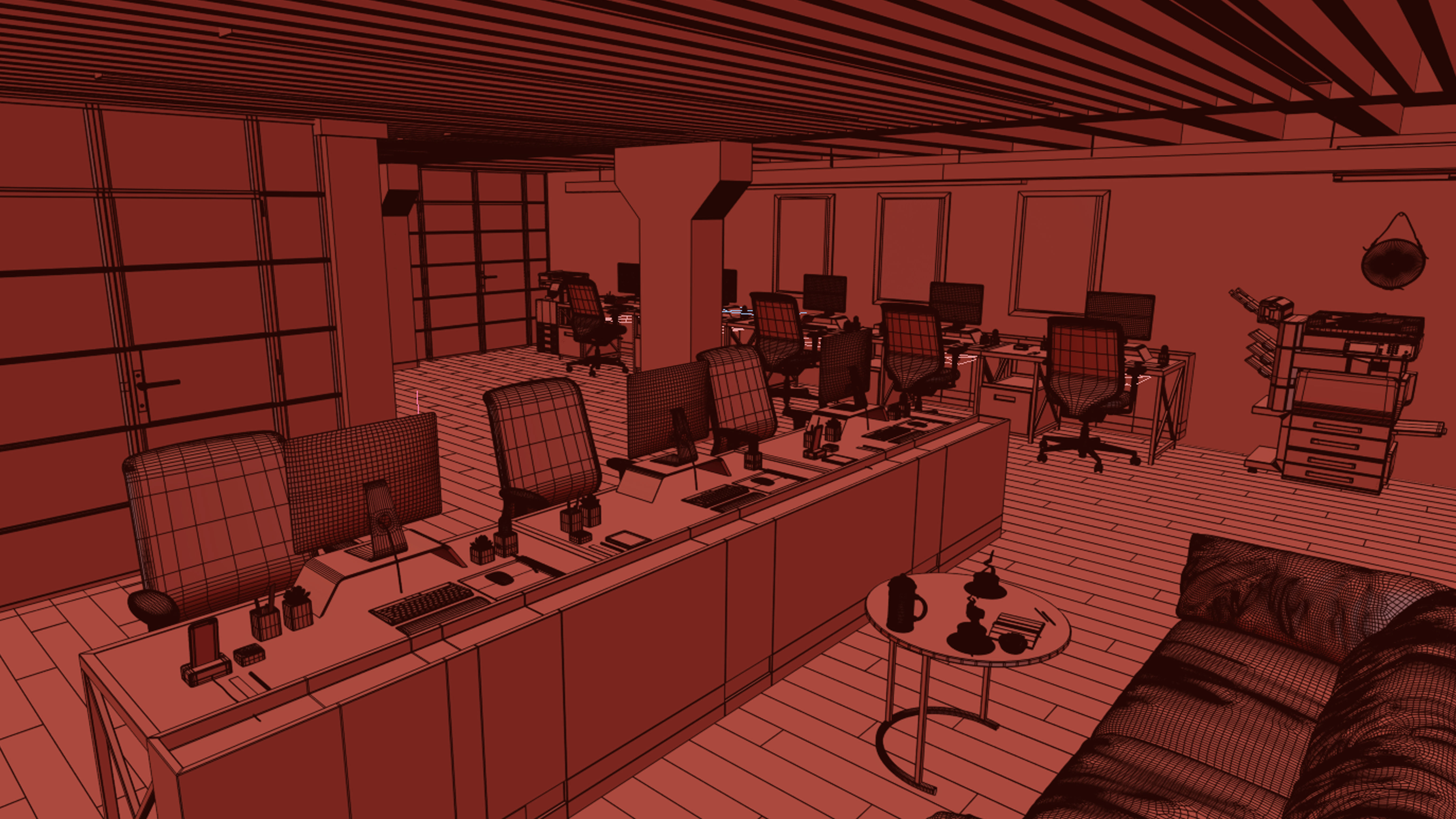 Office interior  3D model_11
