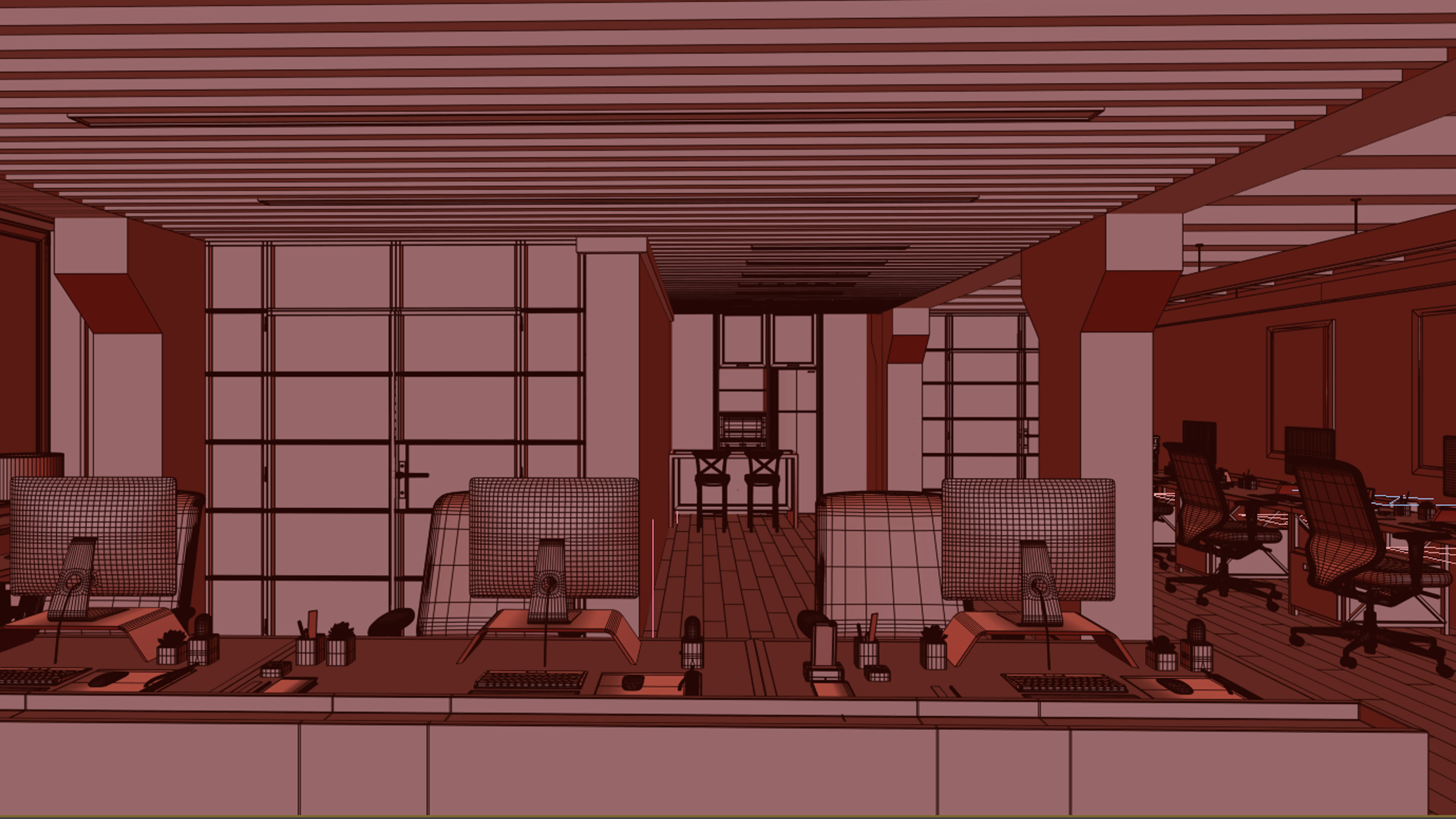 Office interior  3D model_9