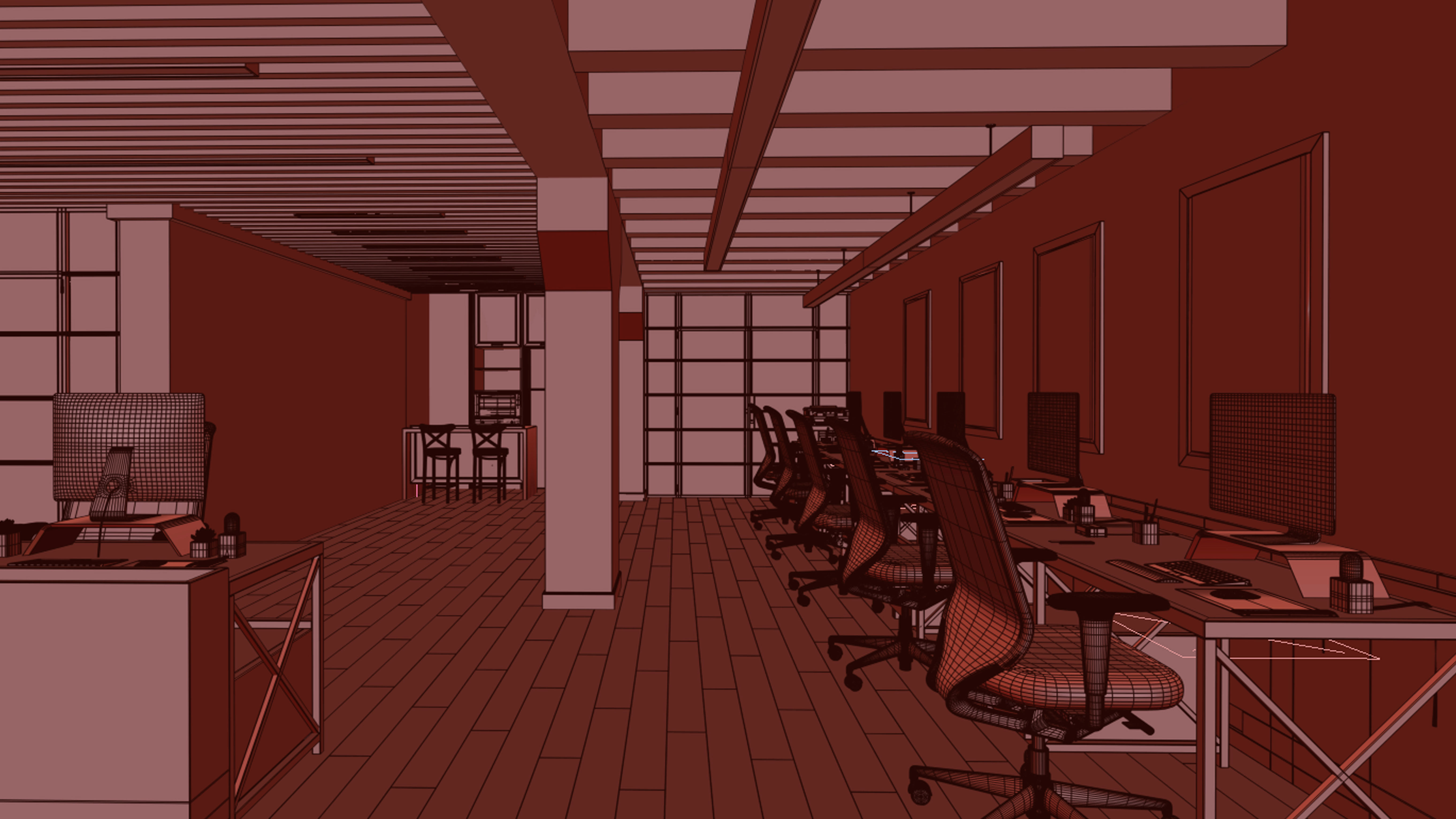 Office interior  3D model_8