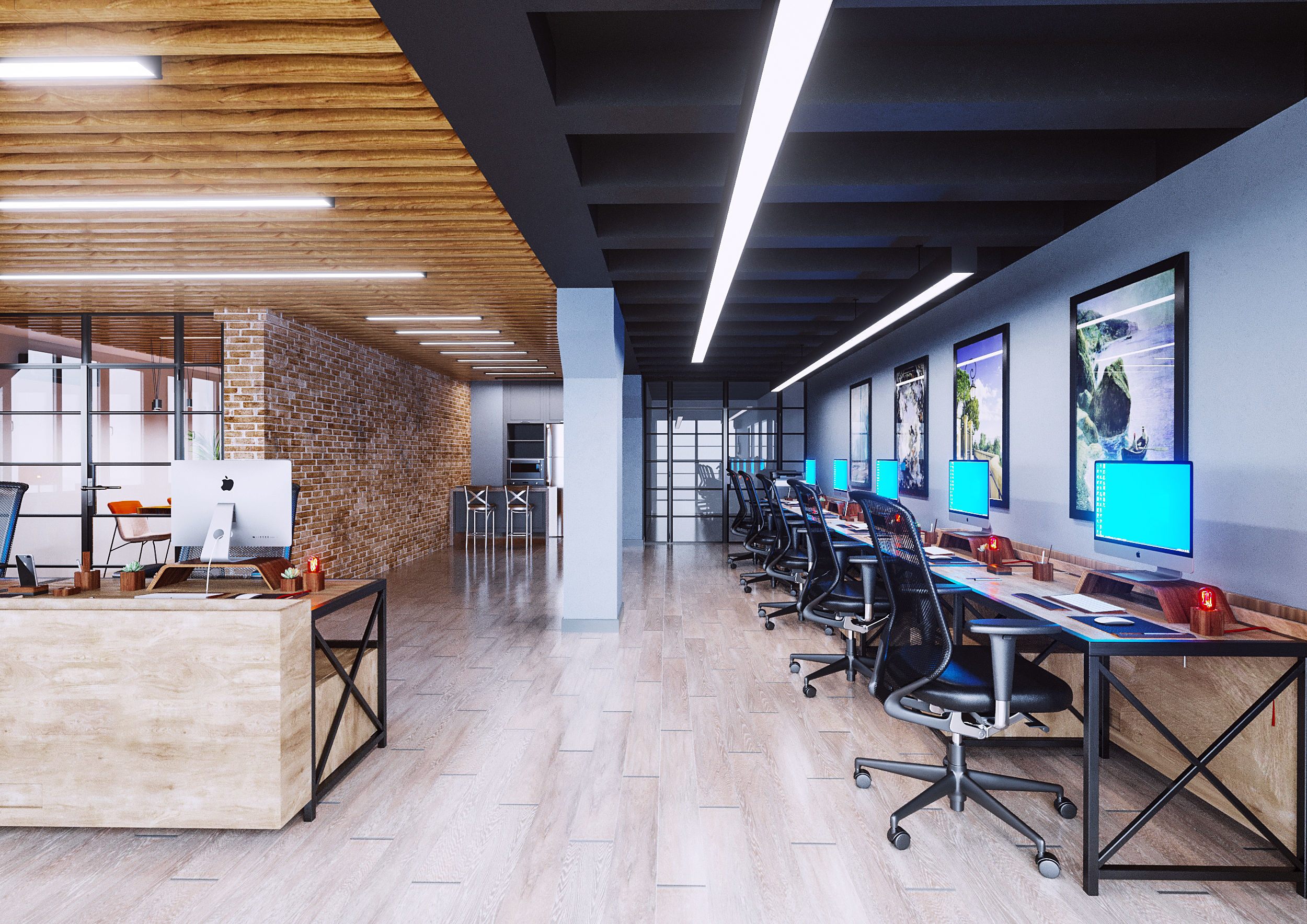 Office interior  3D model_1