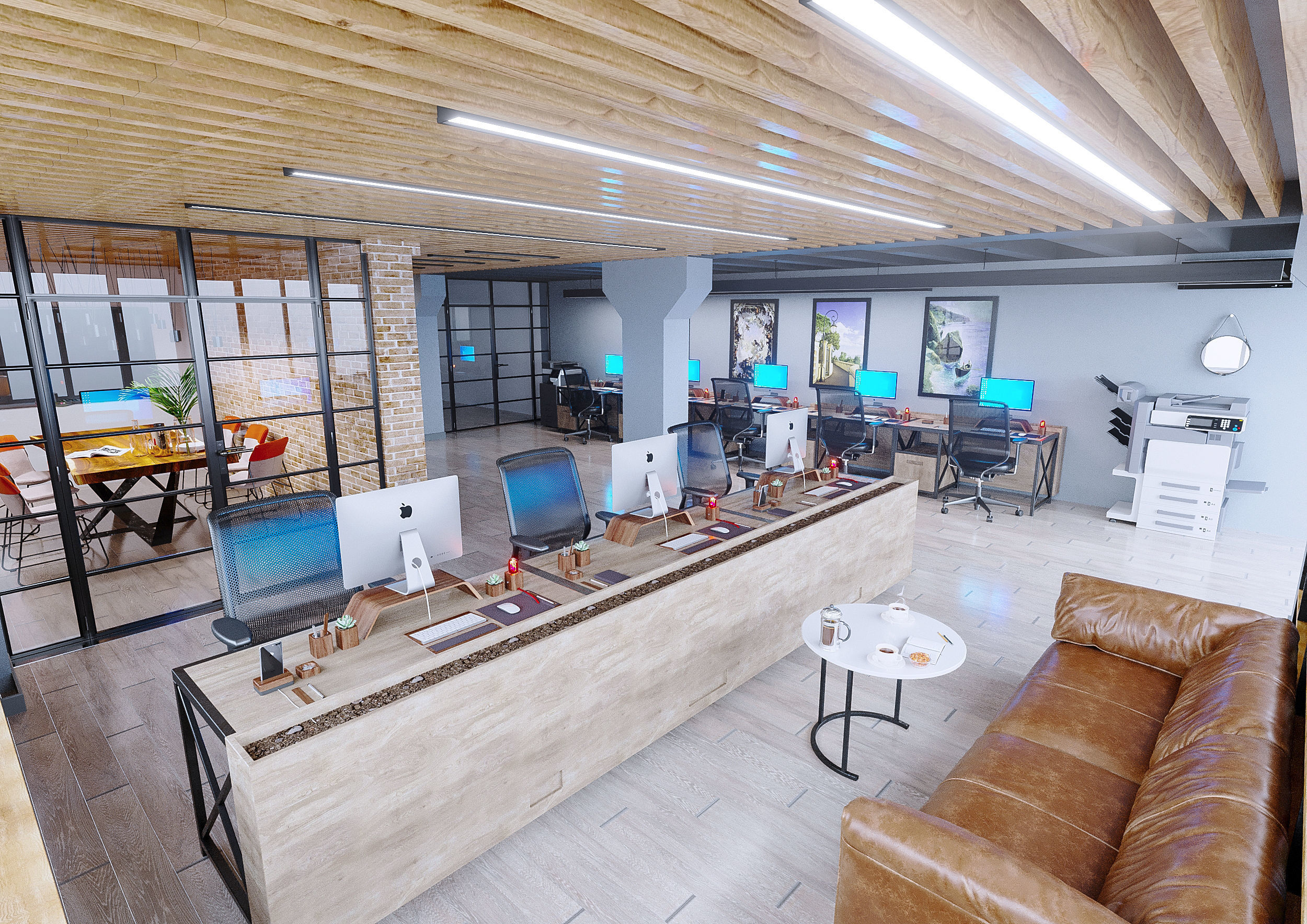 Office interior  3D model_2