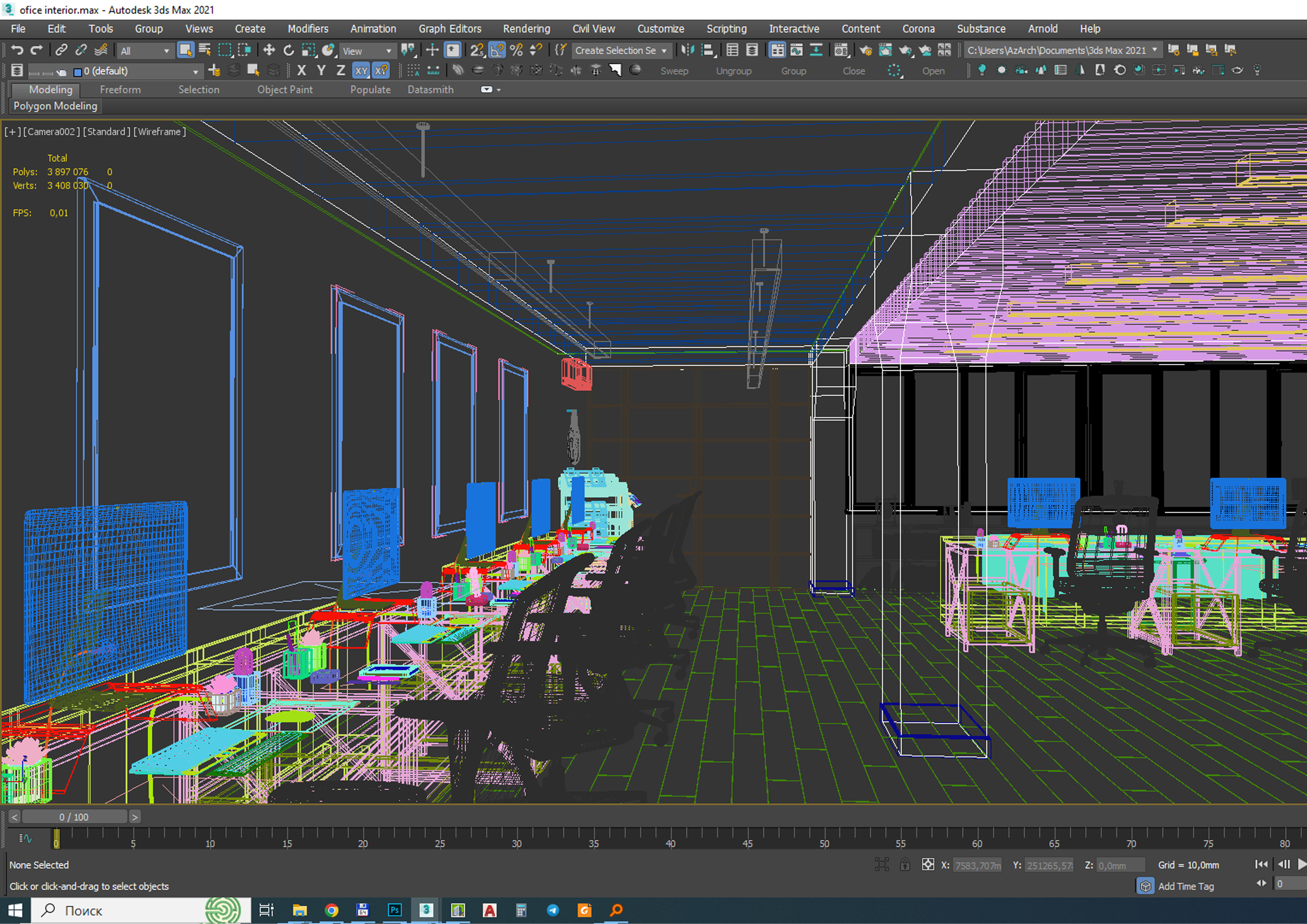 Office interior  3D model_6