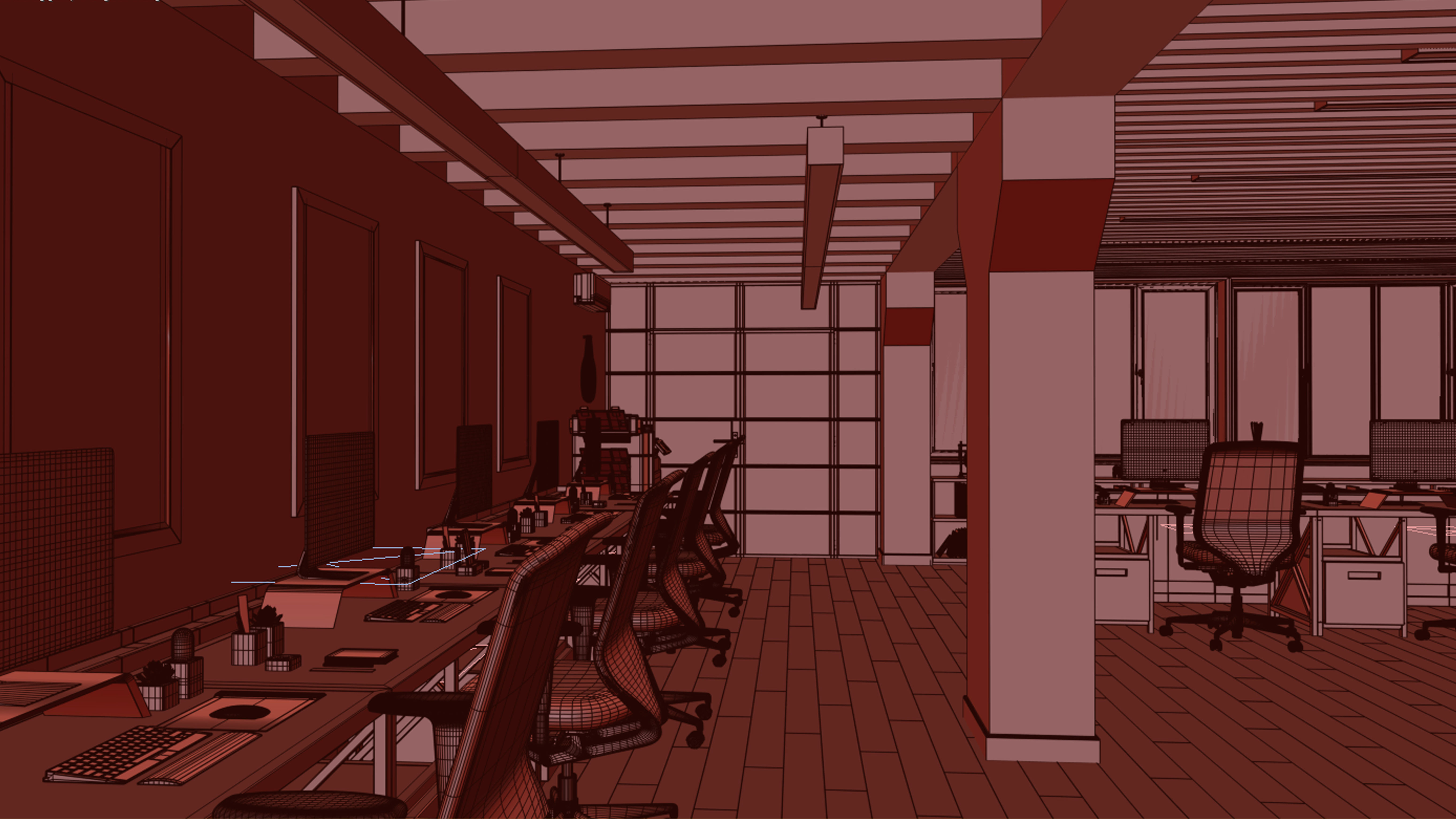 Office interior  3D model_7