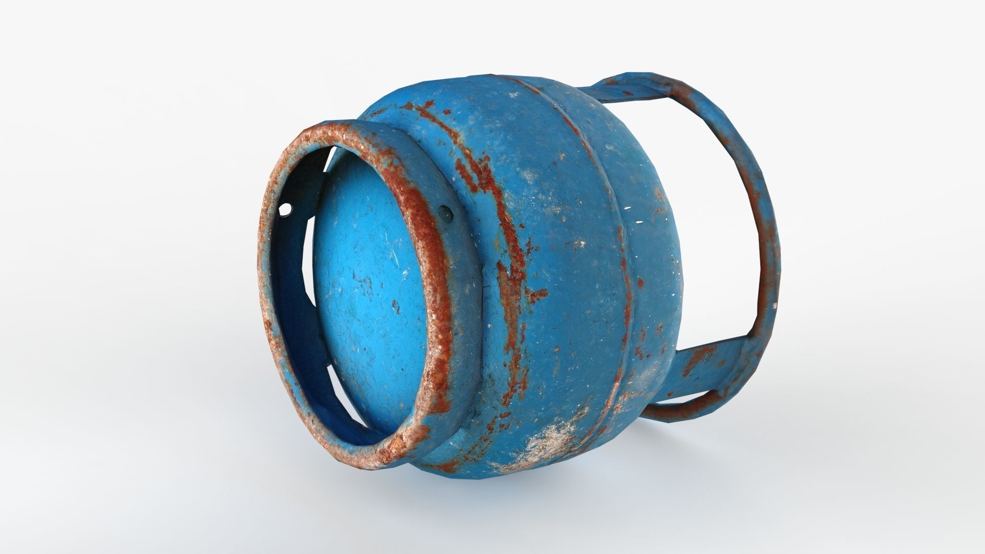 Rust Blue Picnic Tube Low-poly 3D model_9