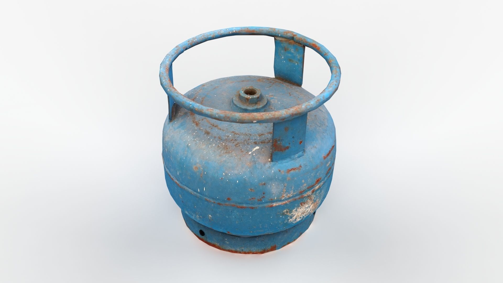 Rust Blue Picnic Tube Low-poly 3D model_3